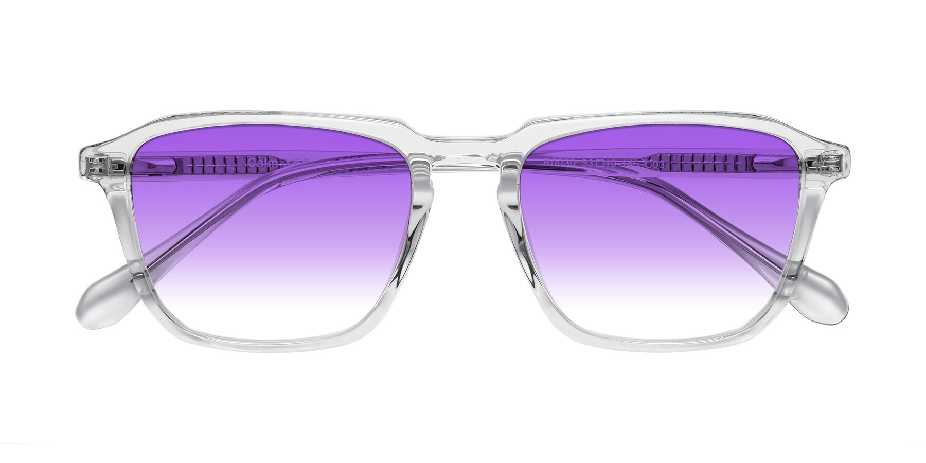 Folded Front of Calm in Clear with Purple Gradient Lenses