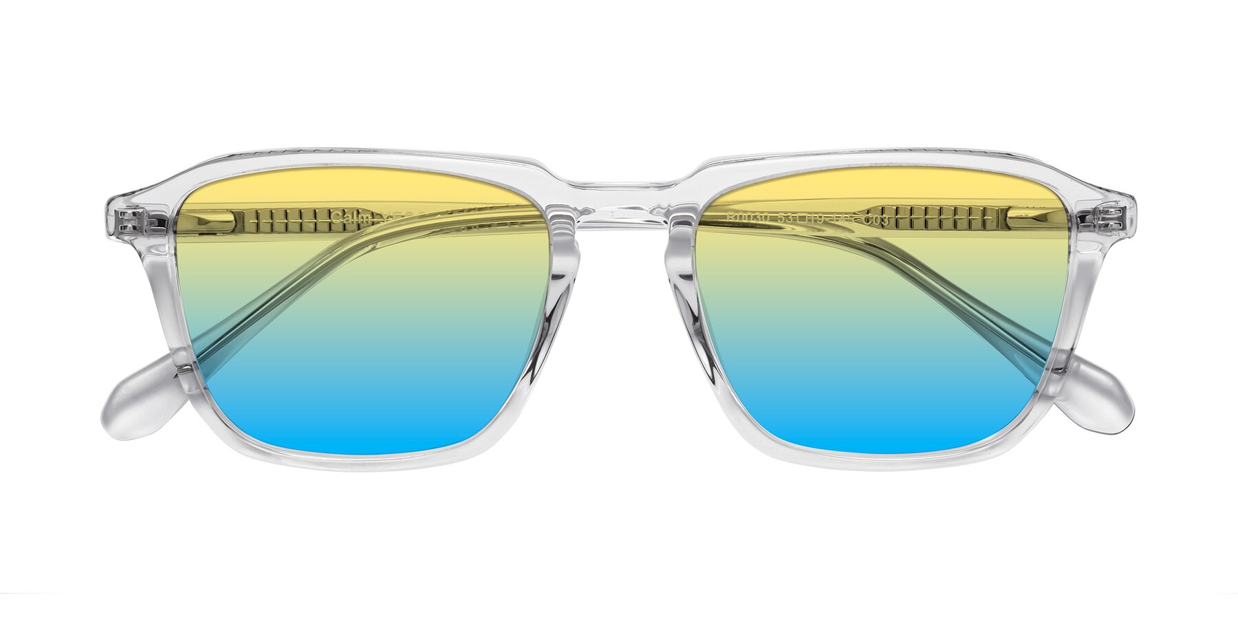 Folded Front of Calm in Clear with Yellow / Blue Gradient Lenses