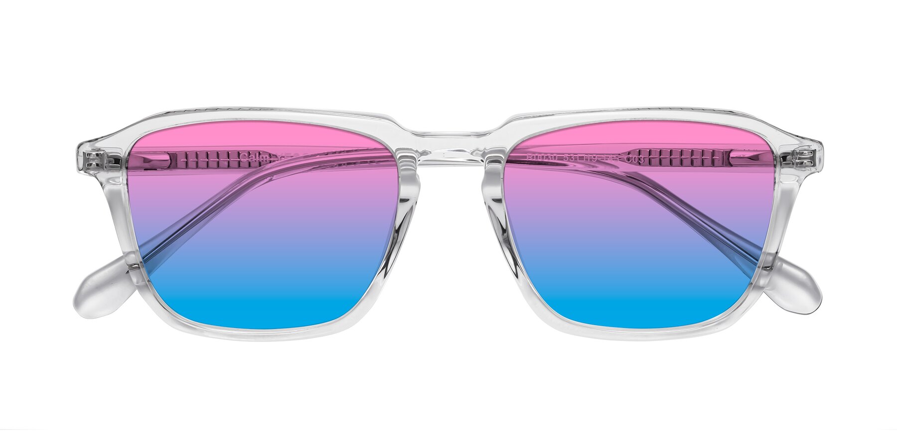 Folded Front of Calm in Clear with Pink / Blue Gradient Lenses