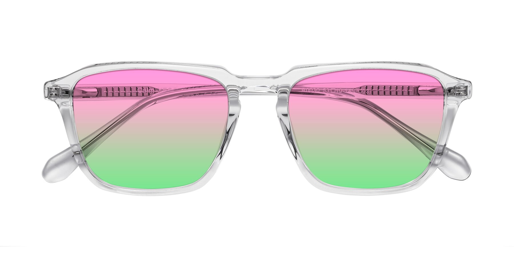 Folded Front of Calm in Clear with Pink / Green Gradient Lenses