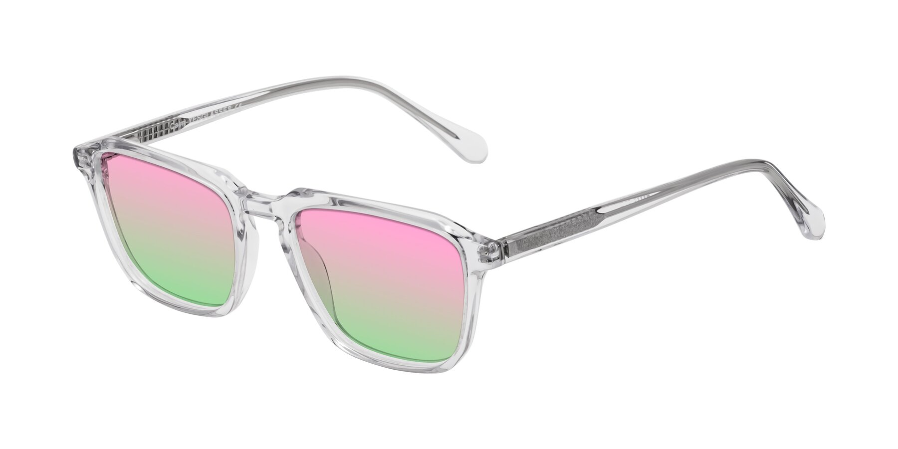 Angle of Calm in Clear with Pink / Green Gradient Lenses