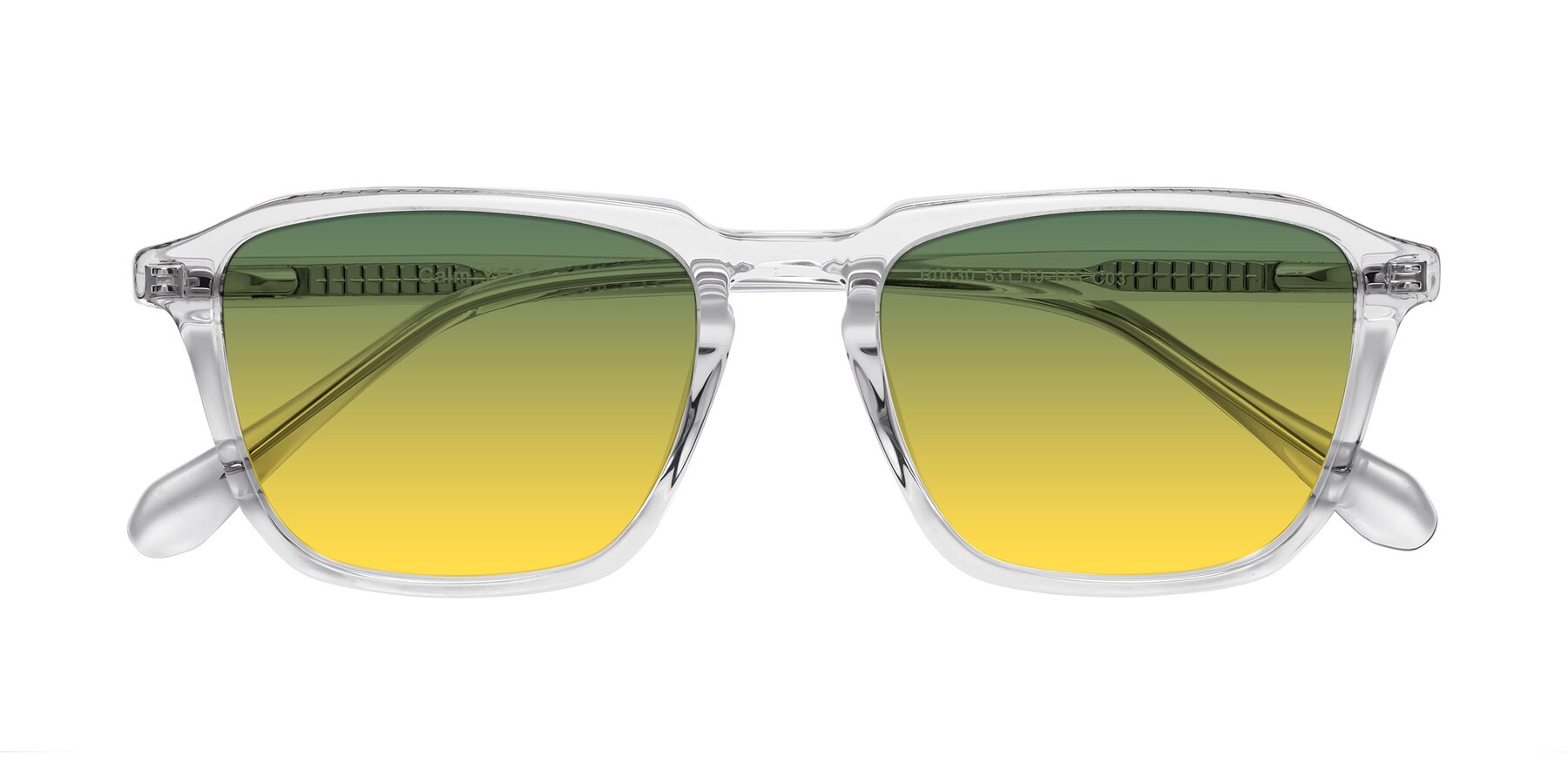 Folded Front of Calm in Clear with Green / Yellow Gradient Lenses