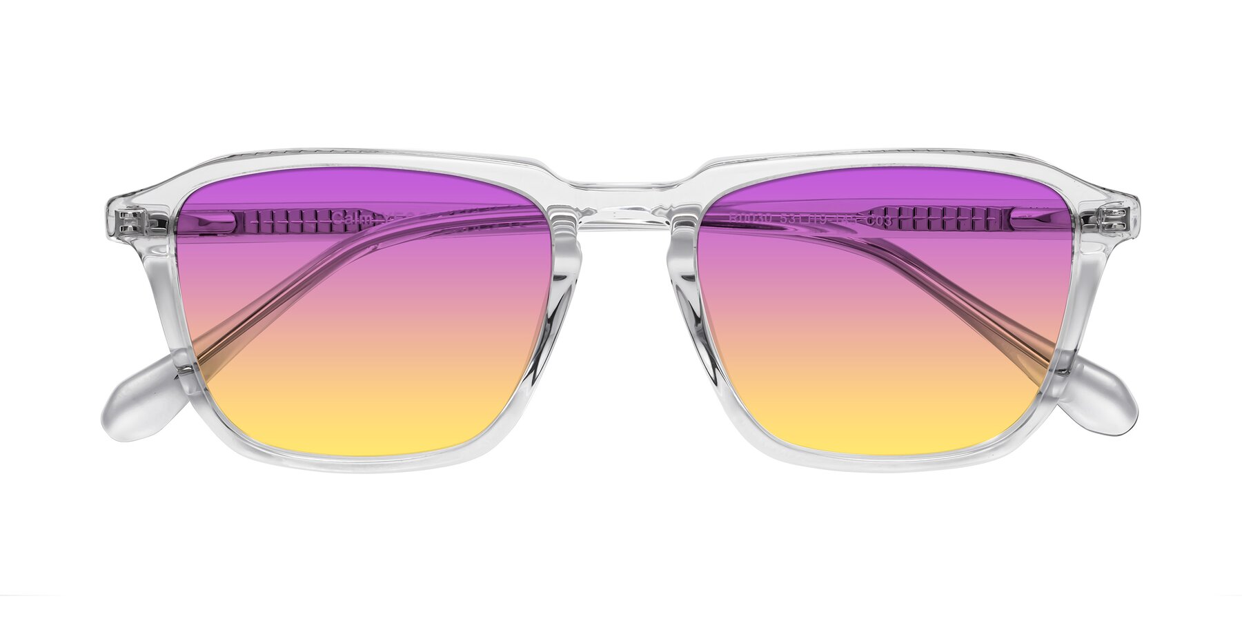 Folded Front of Calm in Clear with Purple / Yellow Gradient Lenses