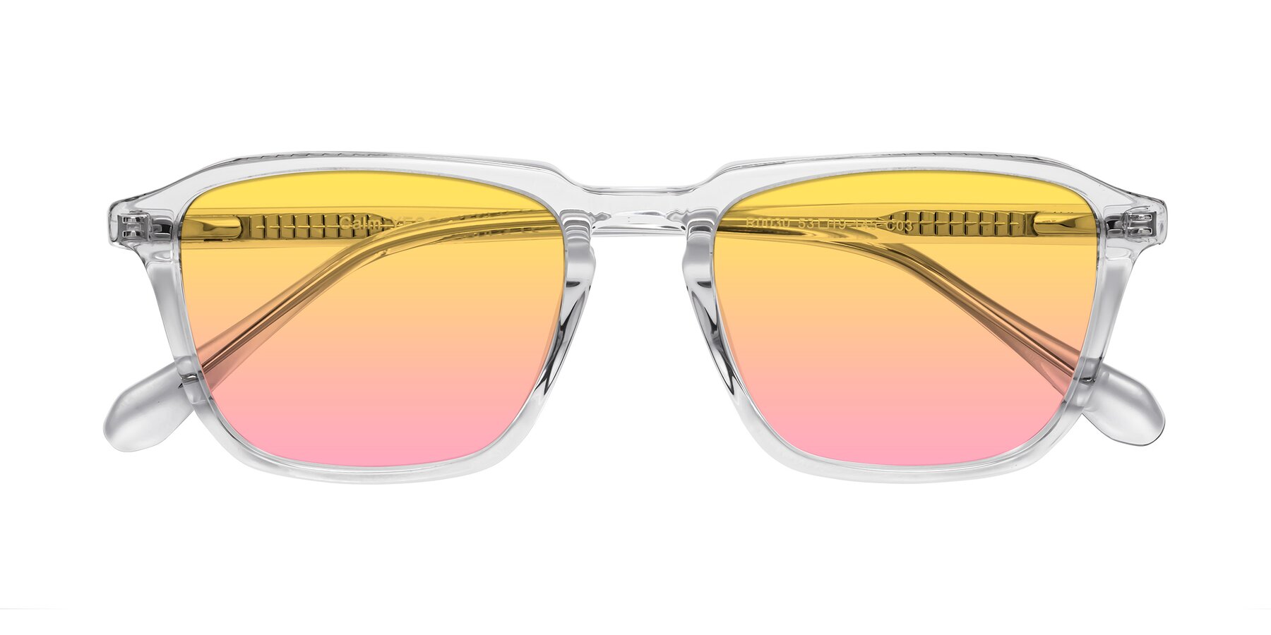 Folded Front of Calm in Clear with Yellow / Pink Gradient Lenses