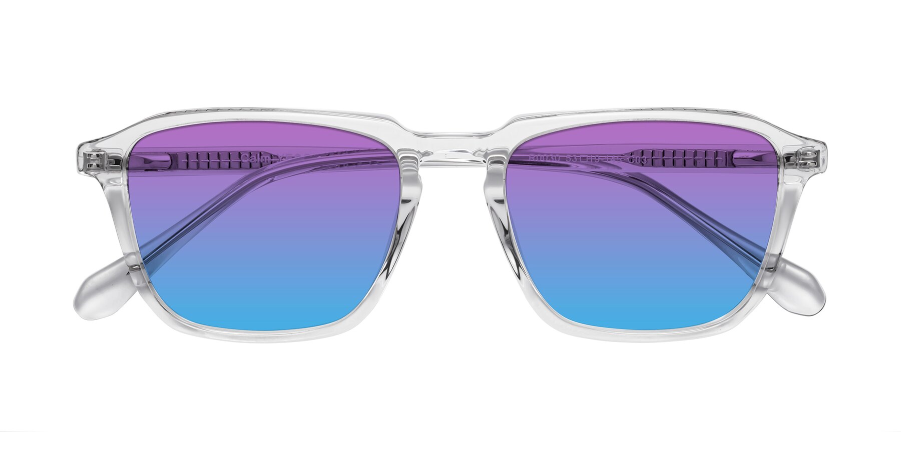 Folded Front of Calm in Clear with Purple / Blue Gradient Lenses