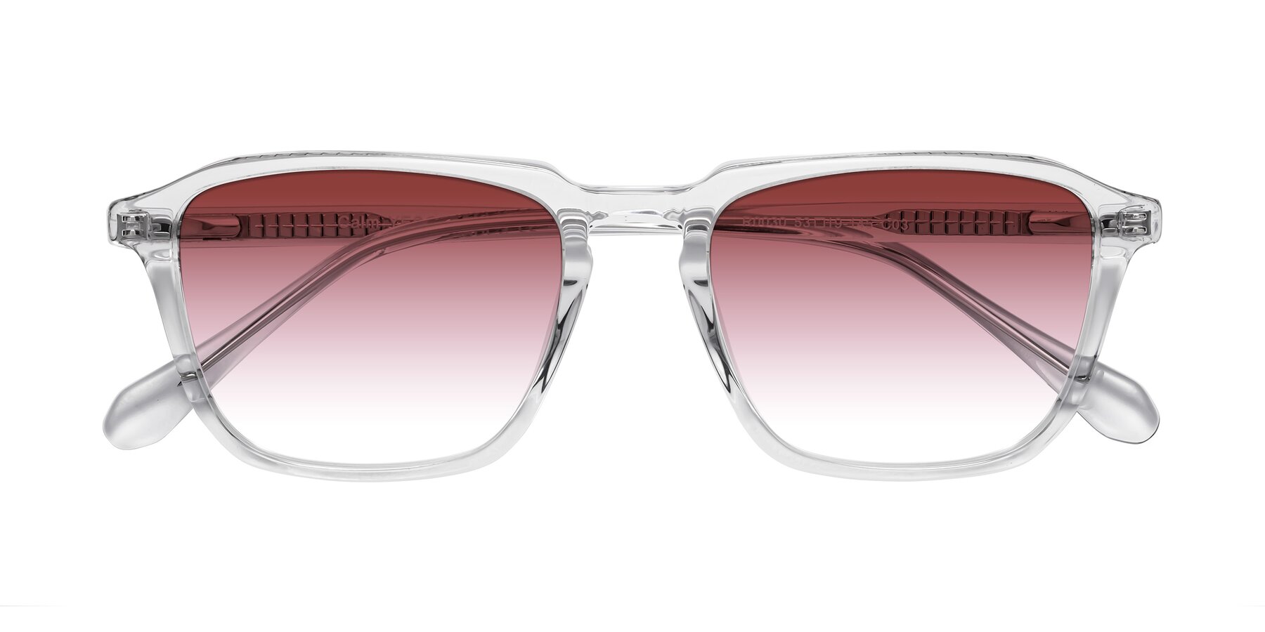 Folded Front of Calm in Clear with Garnet Gradient Lenses