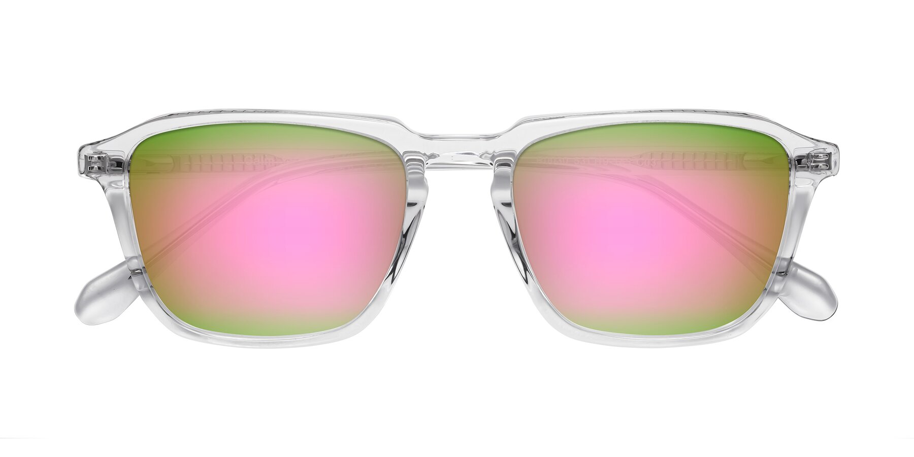 Folded Front of Calm in Clear with Pink Mirrored Lenses