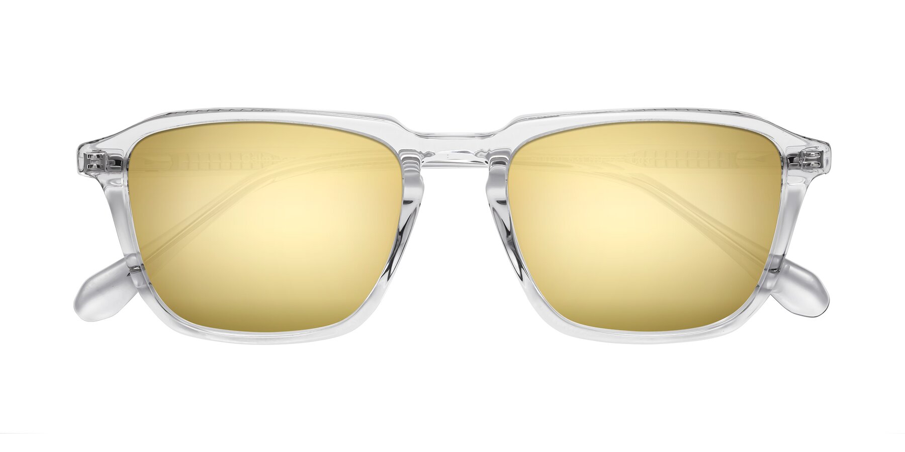 Folded Front of Calm in Clear with Gold Mirrored Lenses