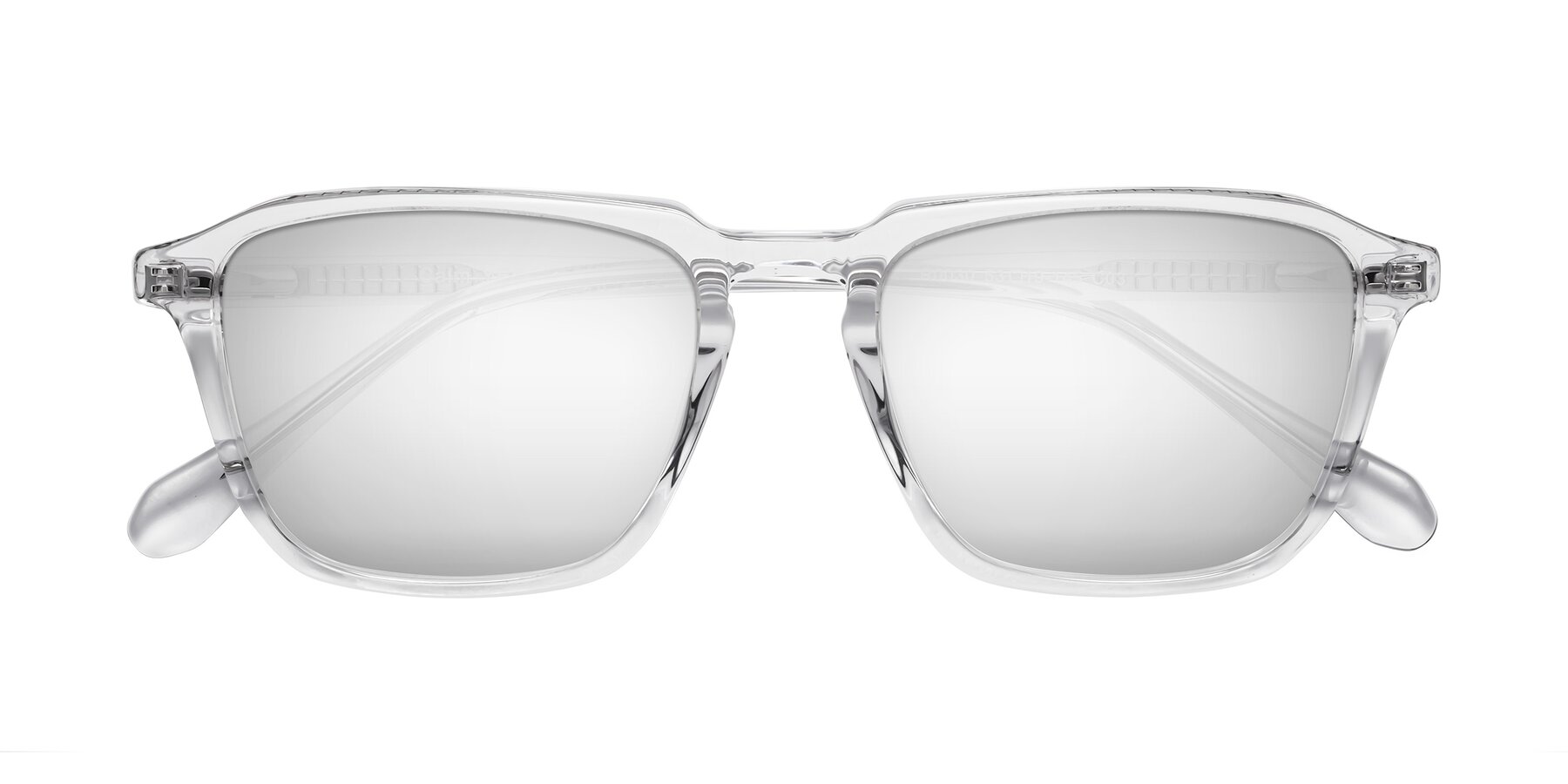 Folded Front of Calm in Clear with Silver Mirrored Lenses