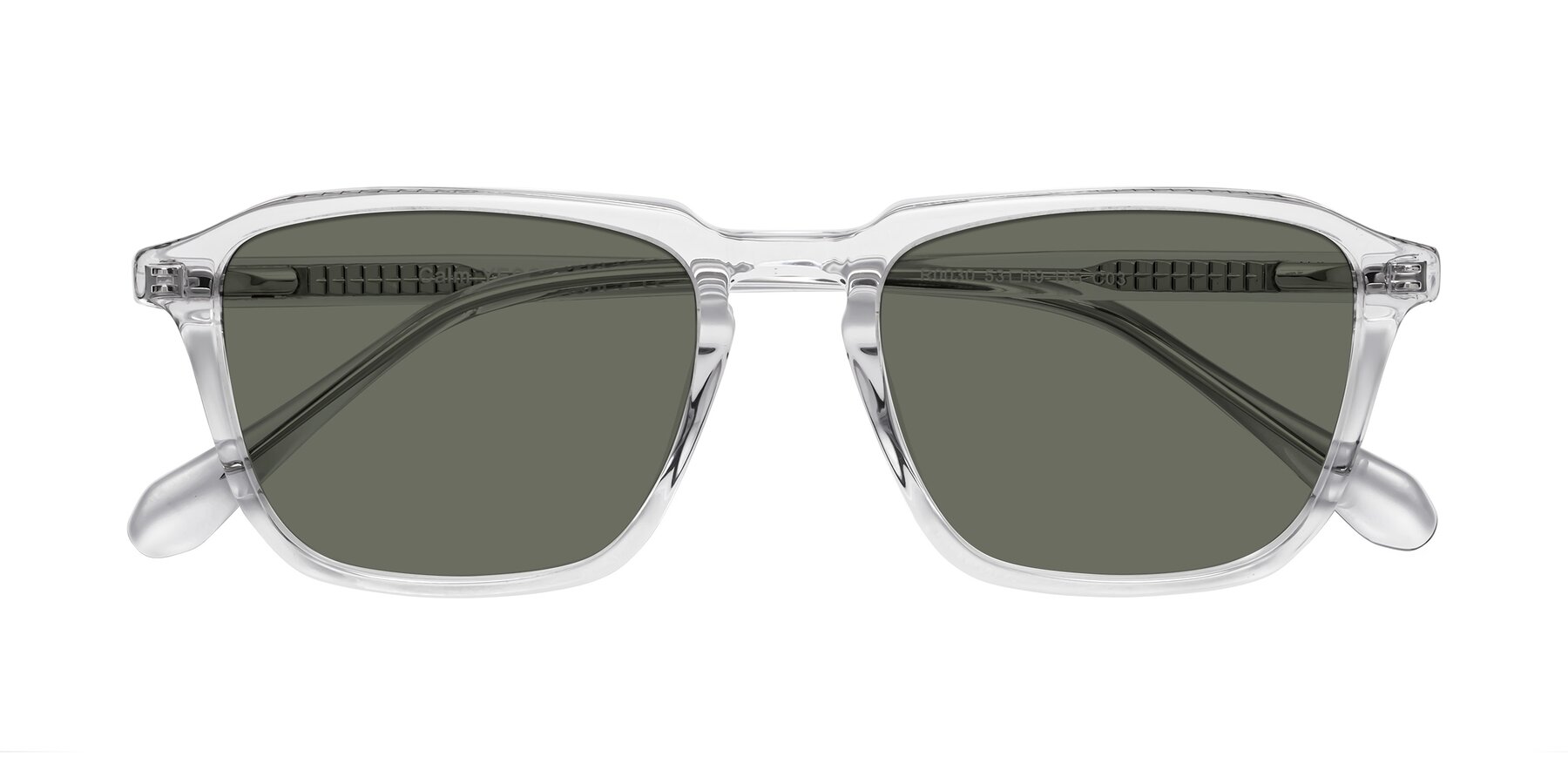 Folded Front of Calm in Clear with Gray Polarized Lenses