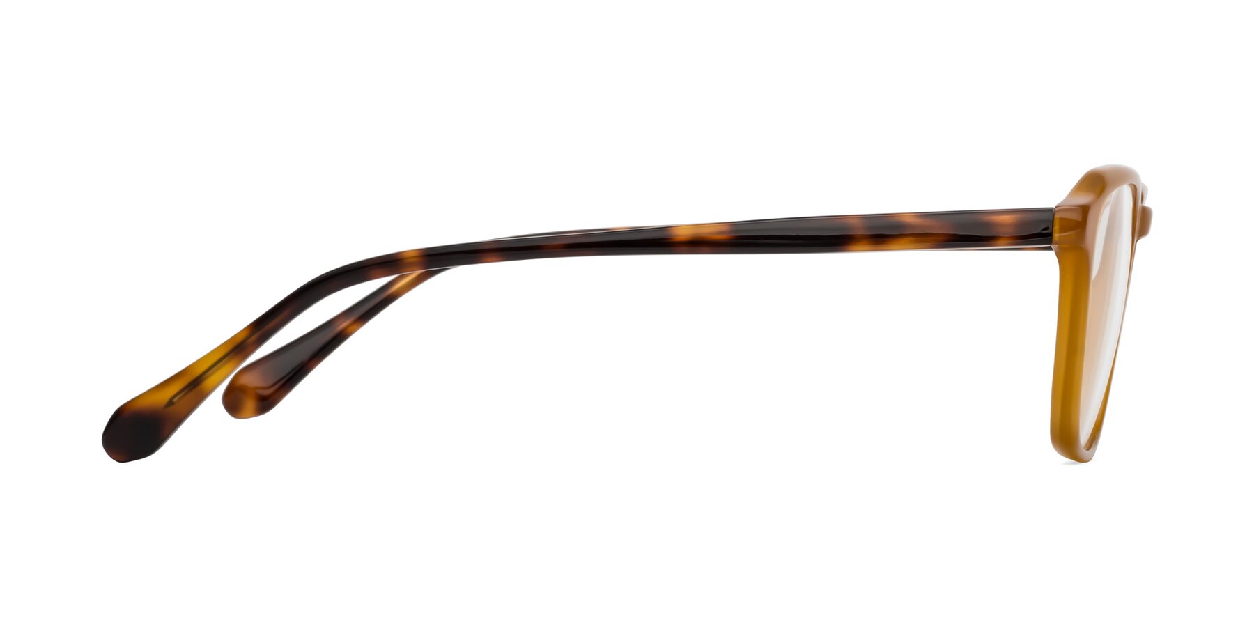 Side of Calm in Caramel-Tortoise with Clear Eyeglass Lenses