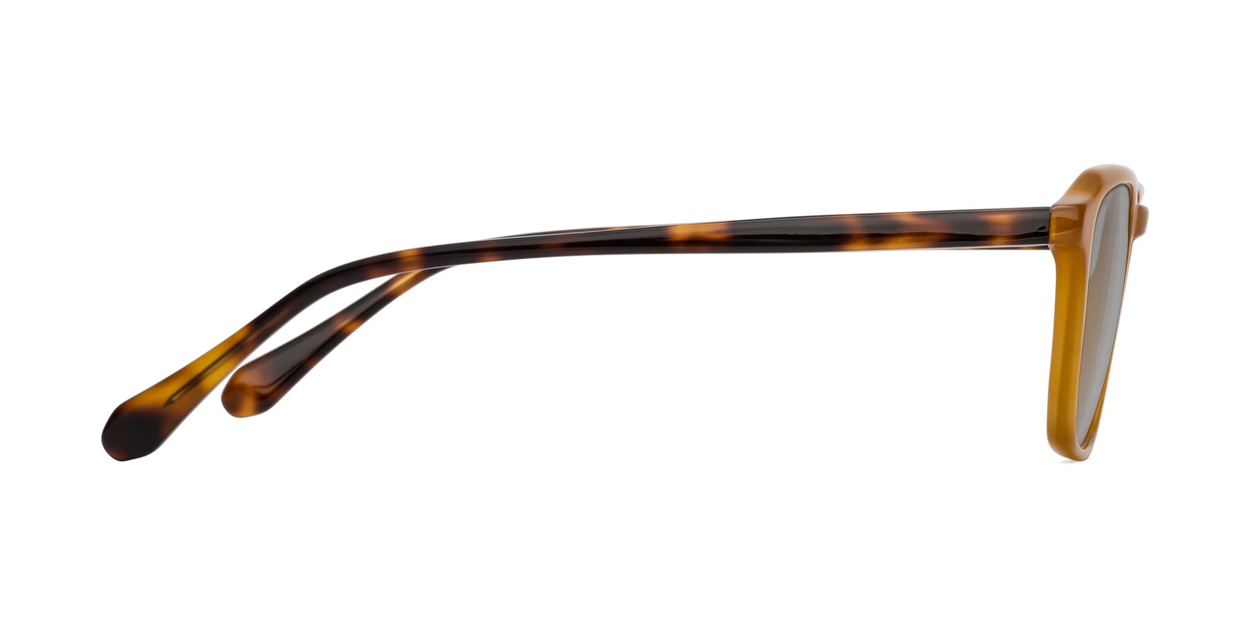 Side of Calm in Caramel-Tortoise with Light Gray Tinted Lenses