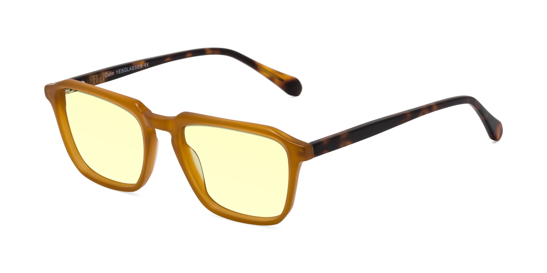 Angle of Calm in Caramel-Tortoise with Light Yellow Tinted Lenses