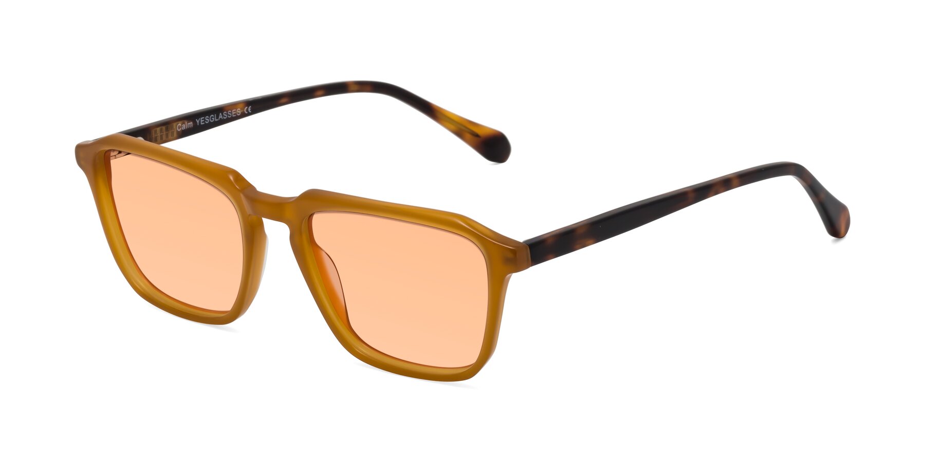 Angle of Calm in Caramel-Tortoise with Light Orange Tinted Lenses