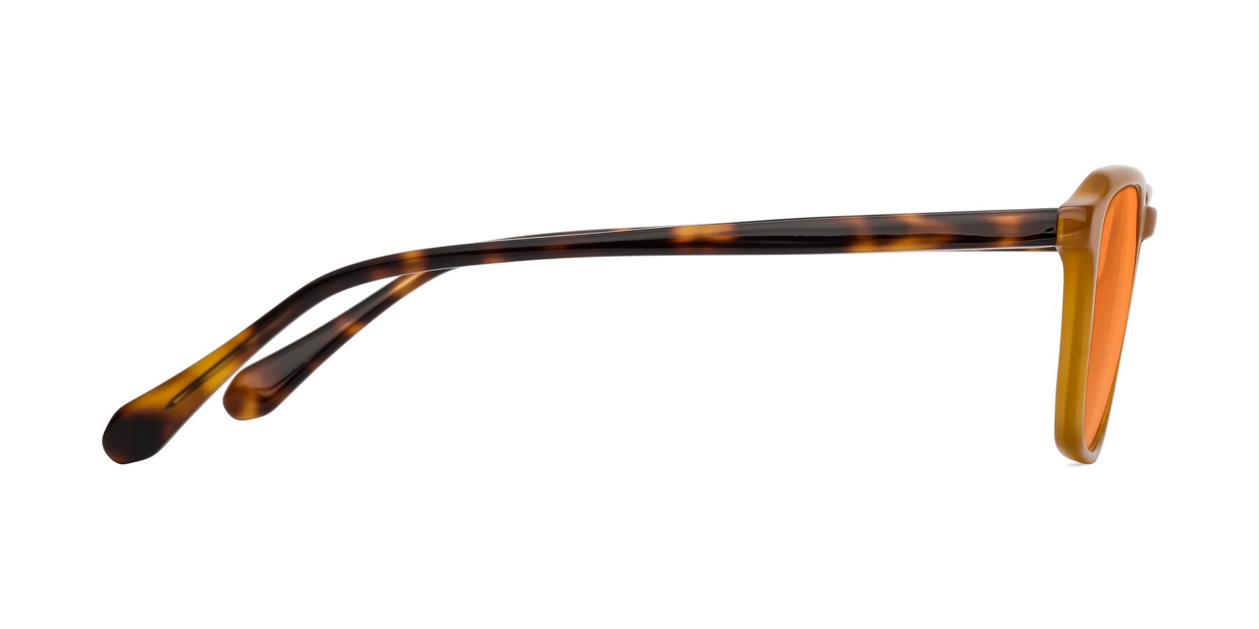 Side of Calm in Caramel-Tortoise with Orange Tinted Lenses