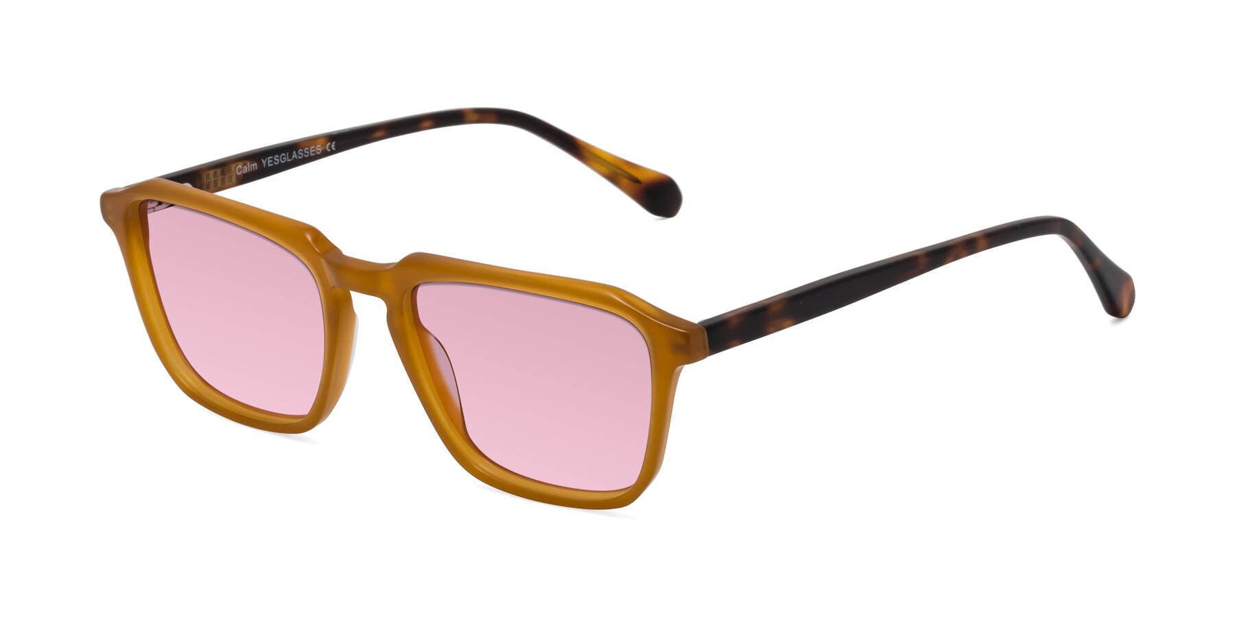 Angle of Calm in Caramel-Tortoise with Light Wine Tinted Lenses