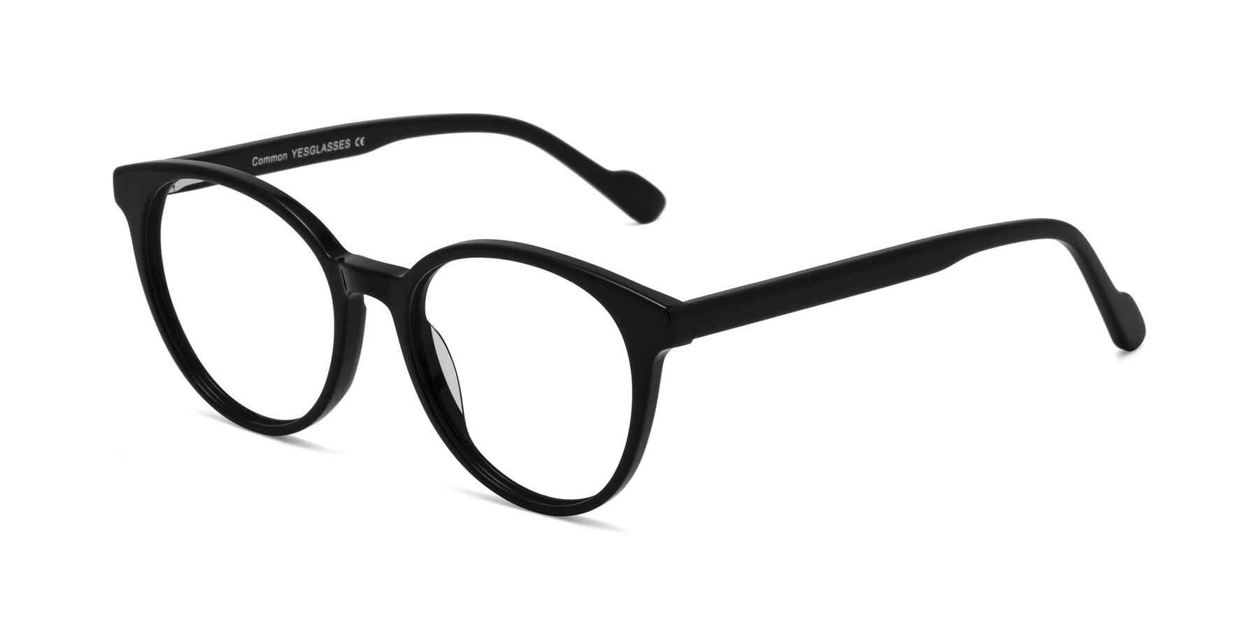 Angle of Common in Black with Clear Eyeglass Lenses