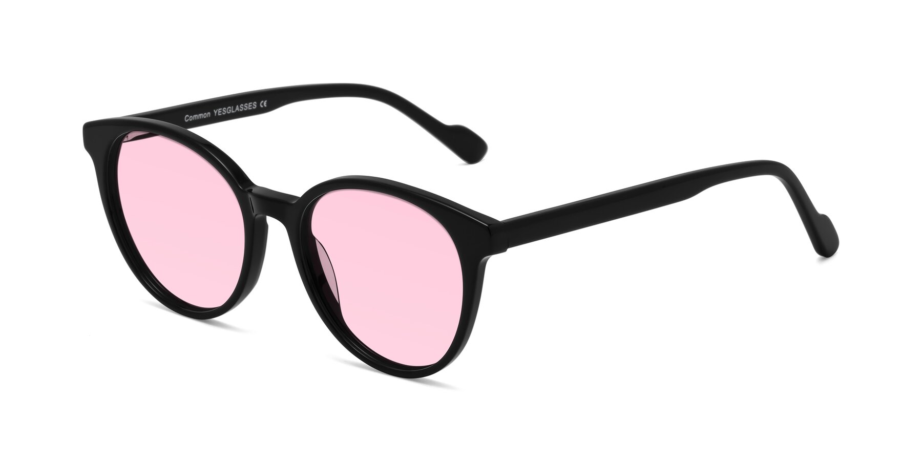 Angle of Common in Black with Light Pink Tinted Lenses