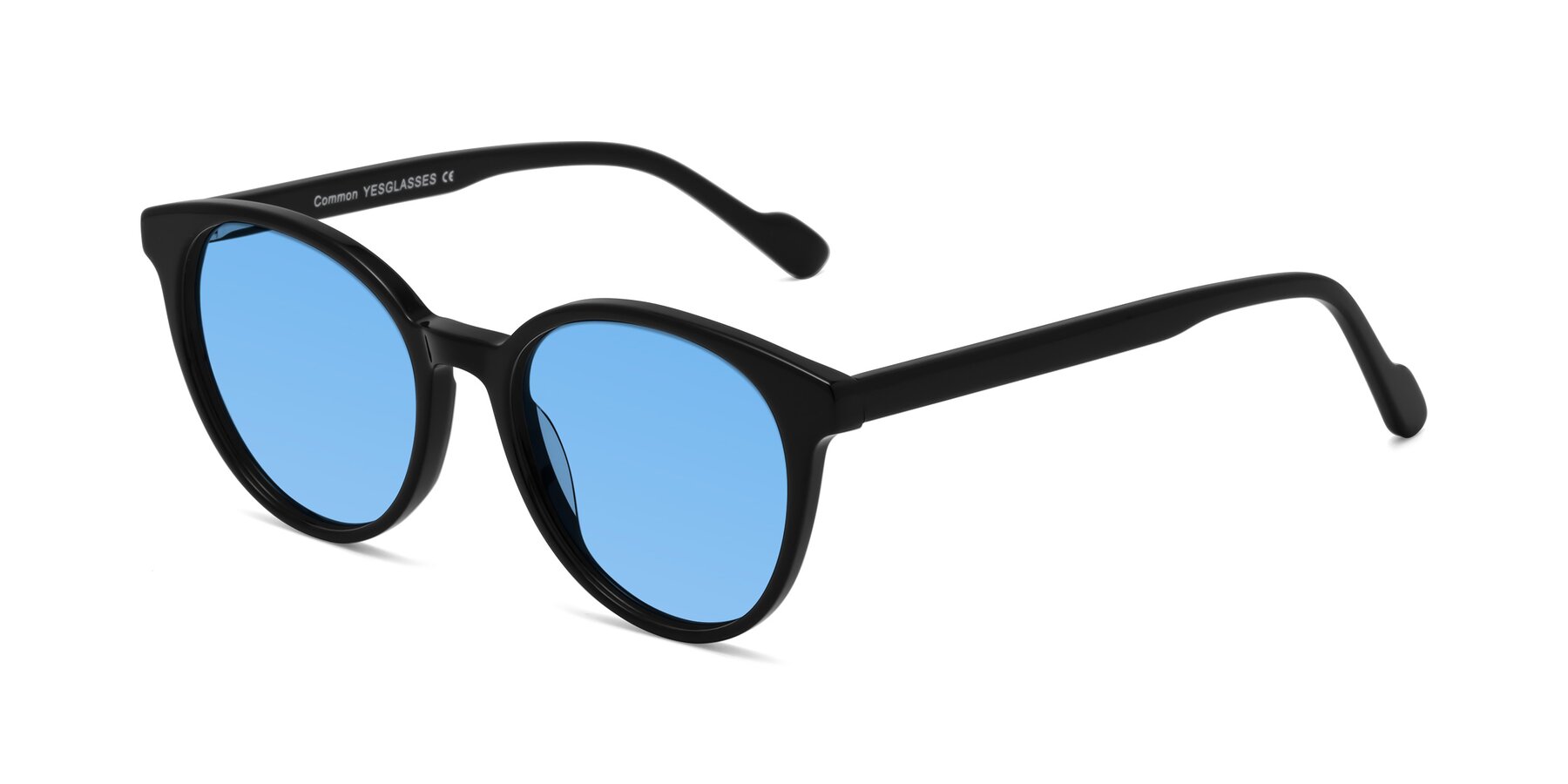 Angle of Common in Black with Medium Blue Tinted Lenses