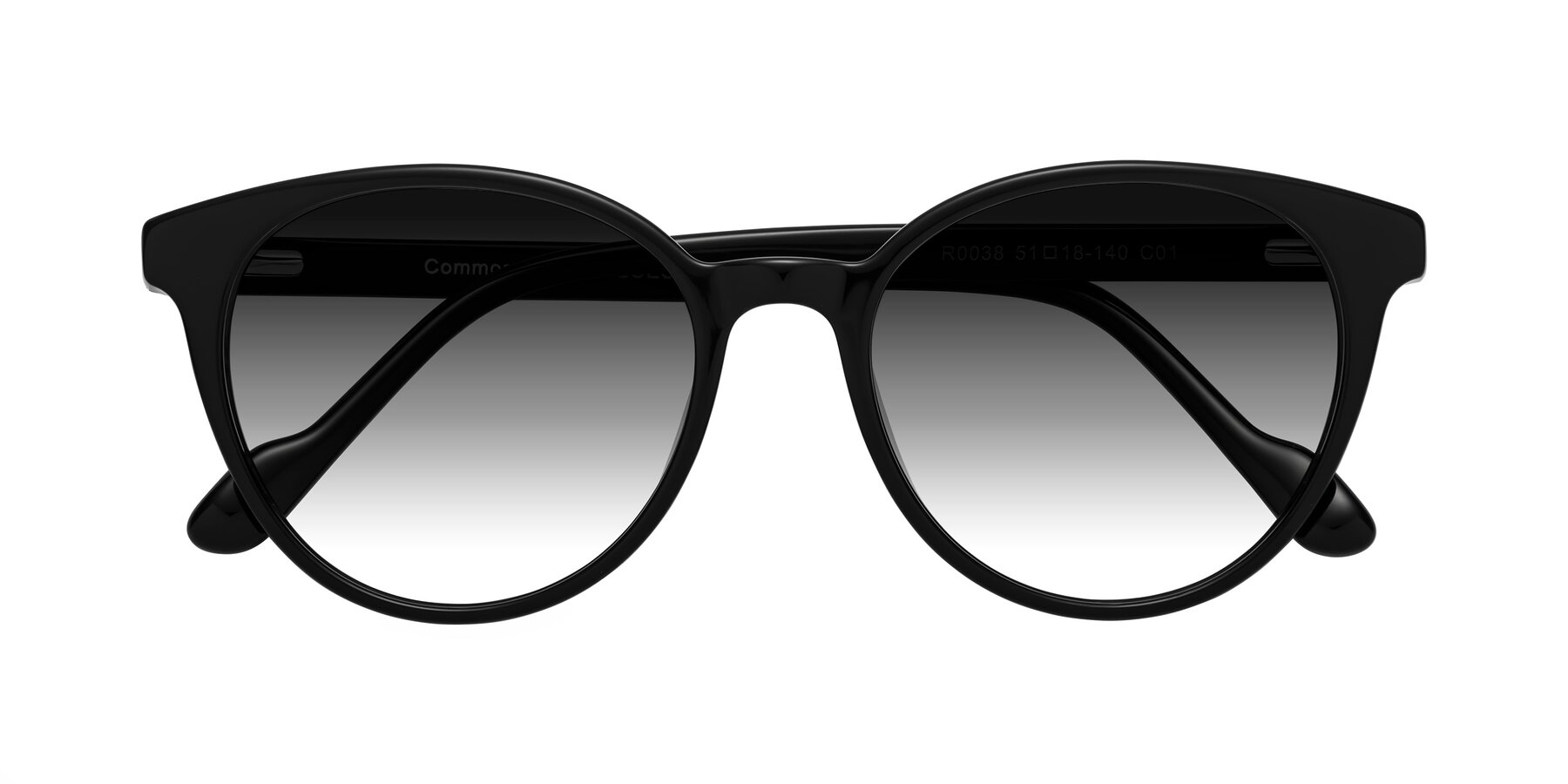 Folded Front of Common in Black with Gray Gradient Lenses