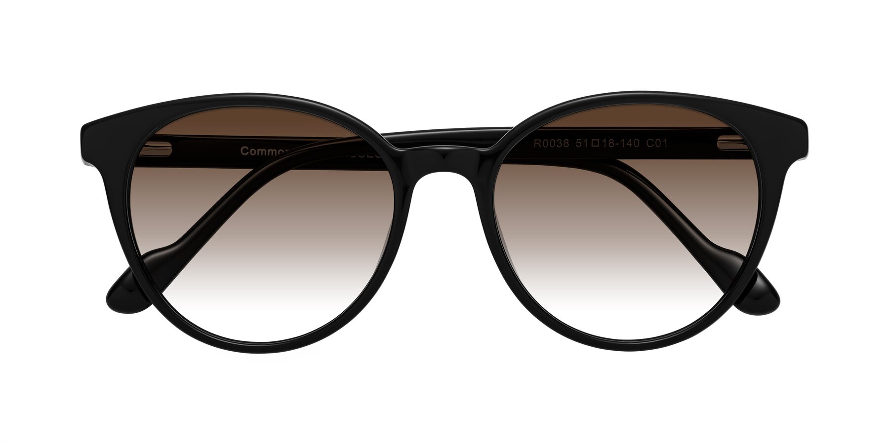 Folded Front of Common in Black with Brown Gradient Lenses