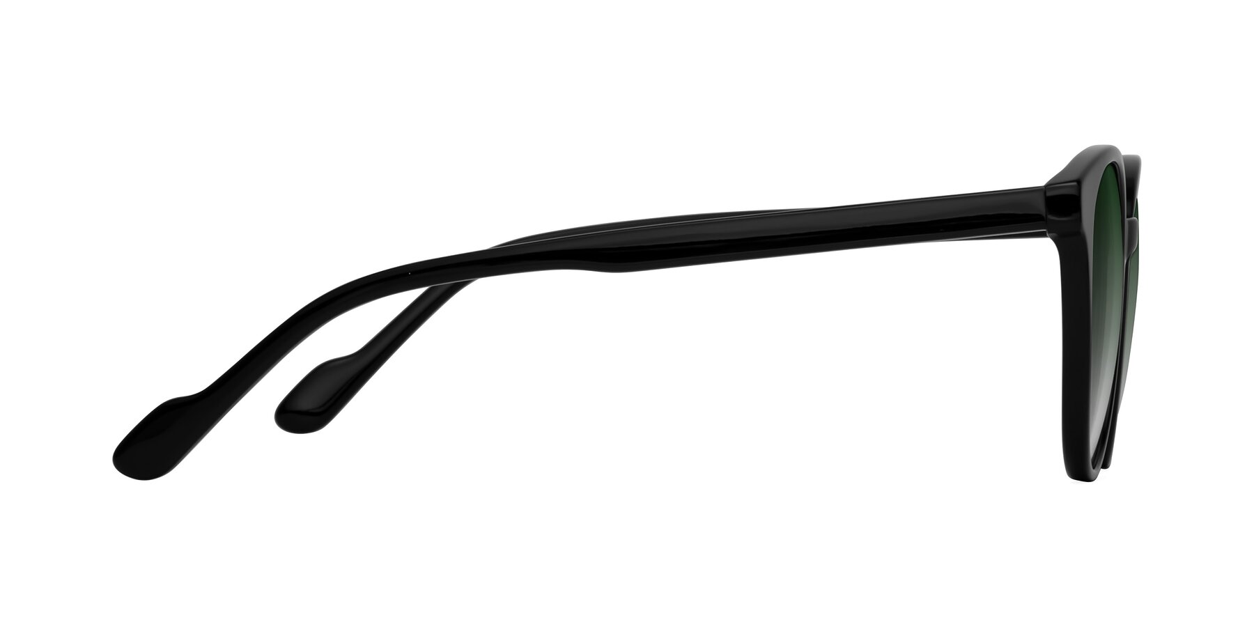 Side of Common in Black with Green Gradient Lenses