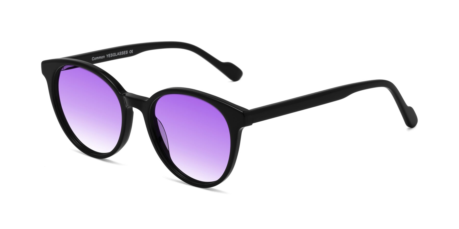 Angle of Common in Black with Purple Gradient Lenses