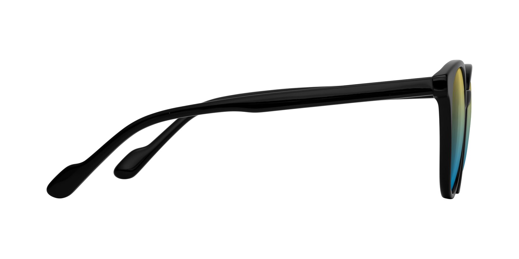 Side of Common in Black with Yellow / Blue Gradient Lenses