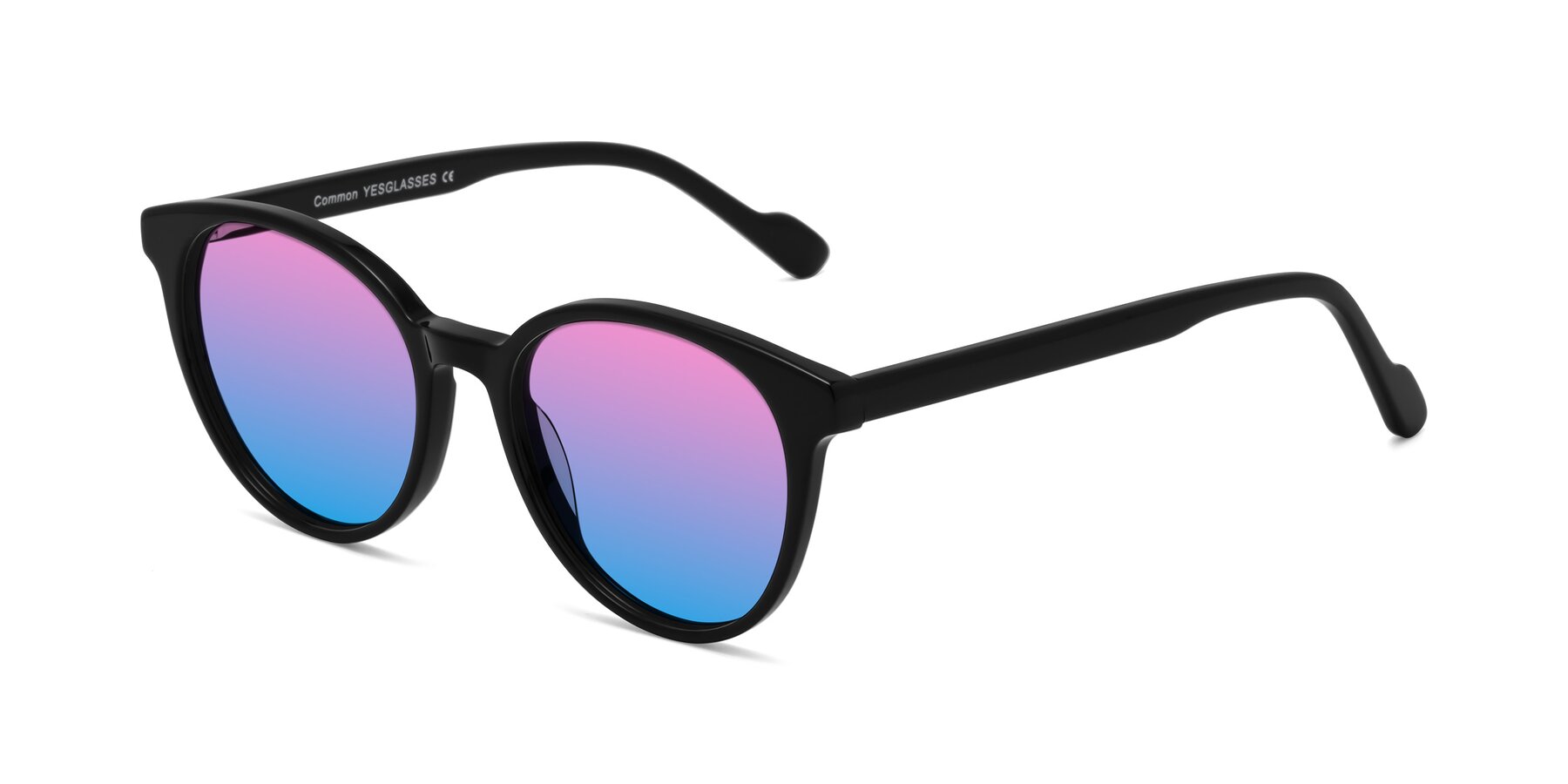 Angle of Common in Black with Pink / Blue Gradient Lenses