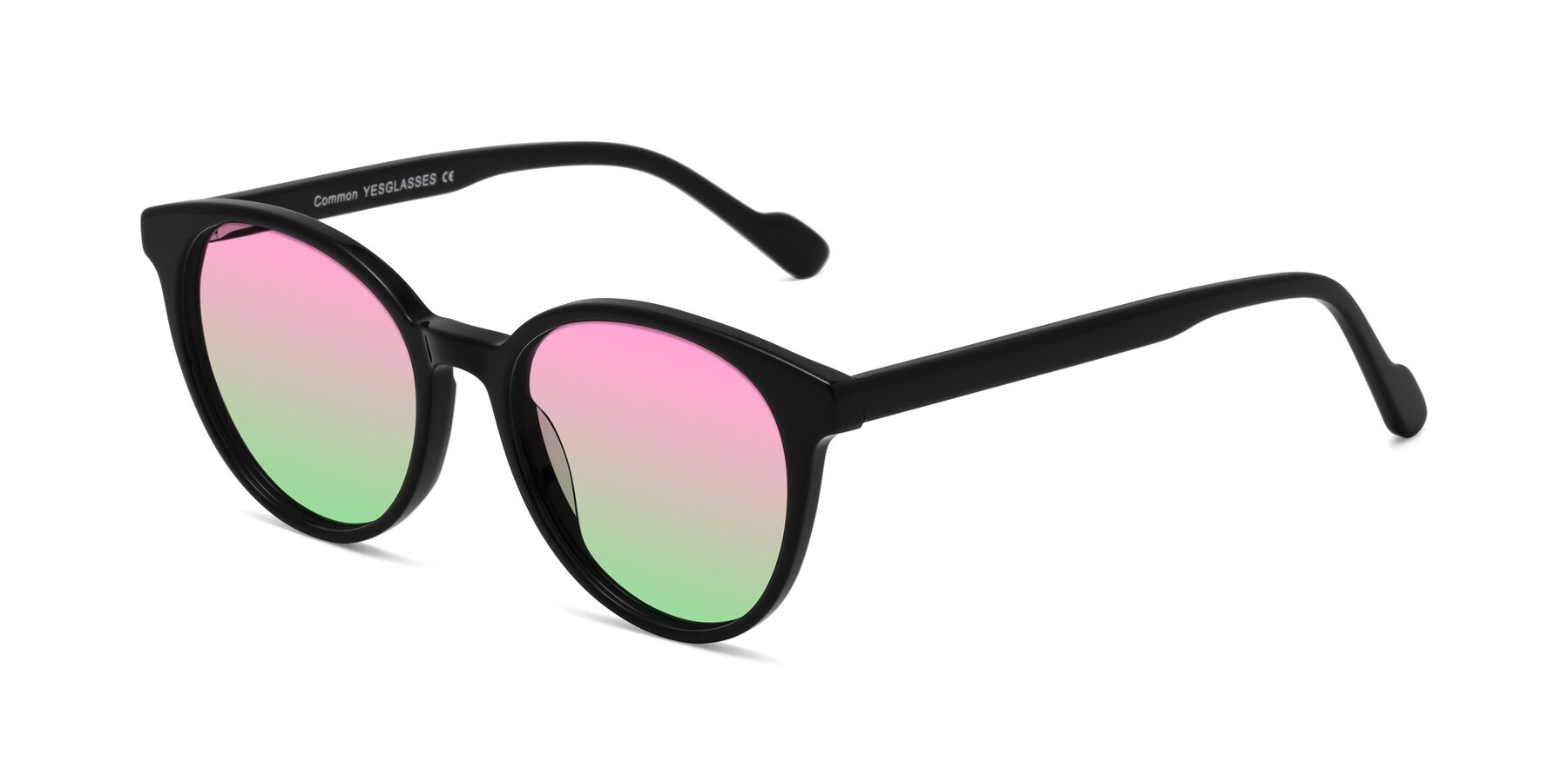 Angle of Common in Black with Pink / Green Gradient Lenses