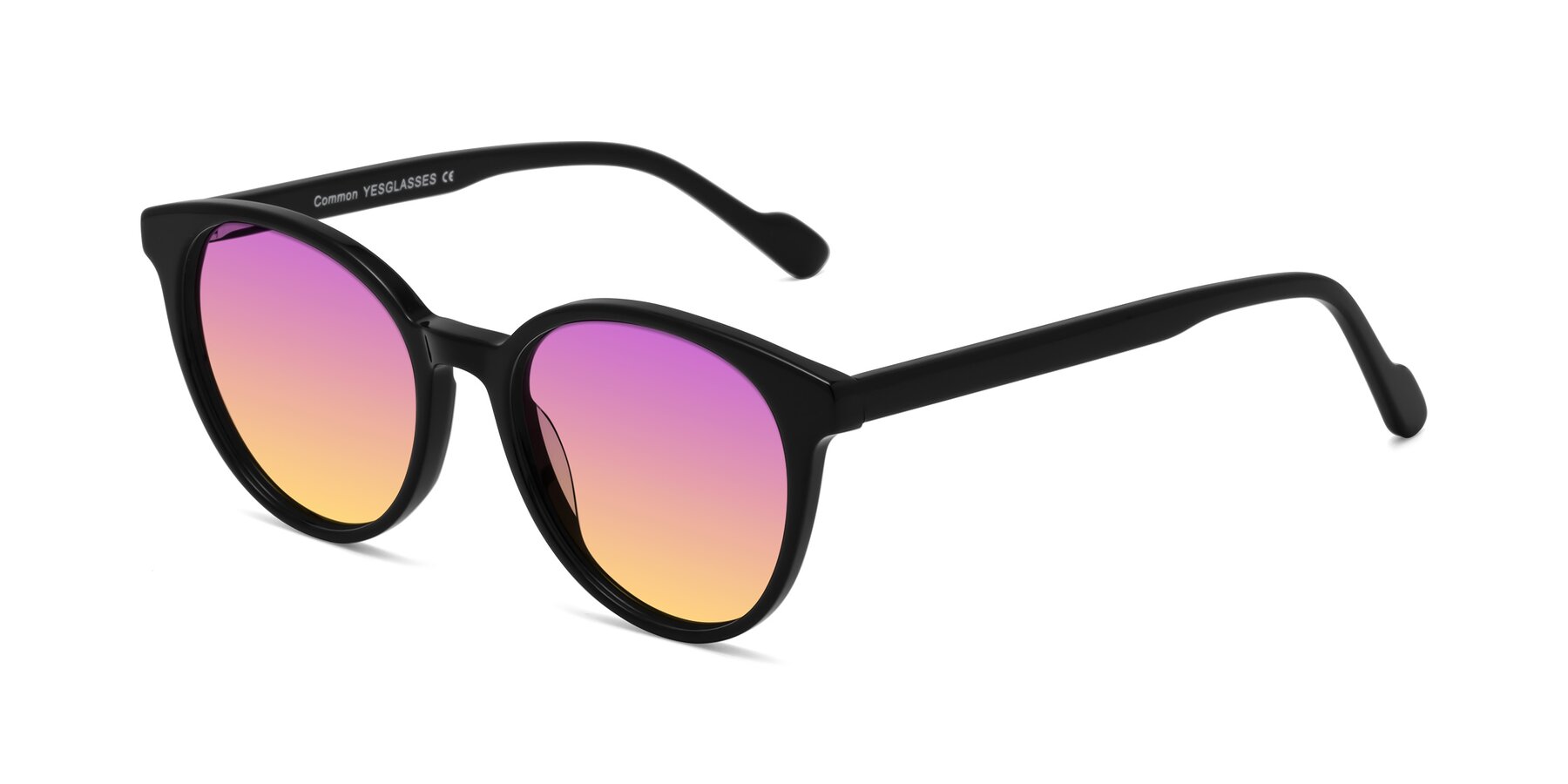 Angle of Common in Black with Purple / Yellow Gradient Lenses