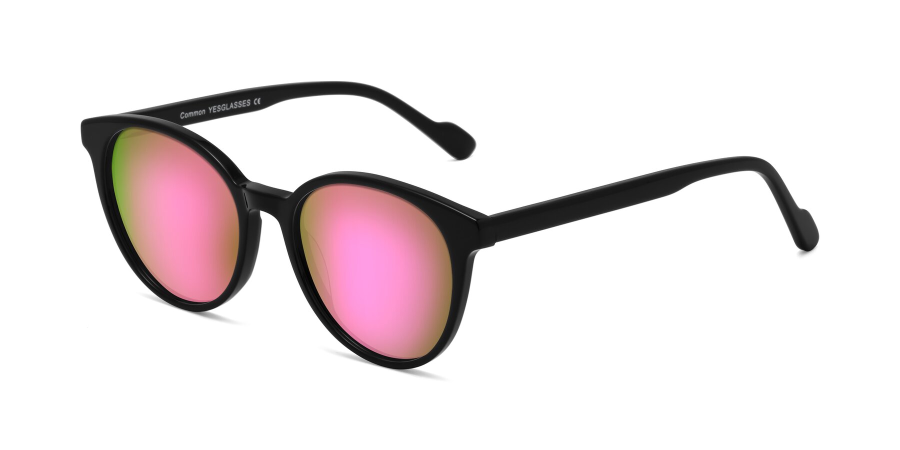 Angle of Common in Black with Pink Mirrored Lenses