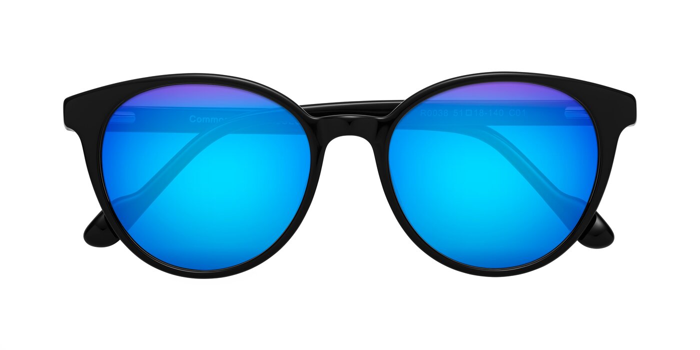 Common - Black Flash Mirrored Sunglasses