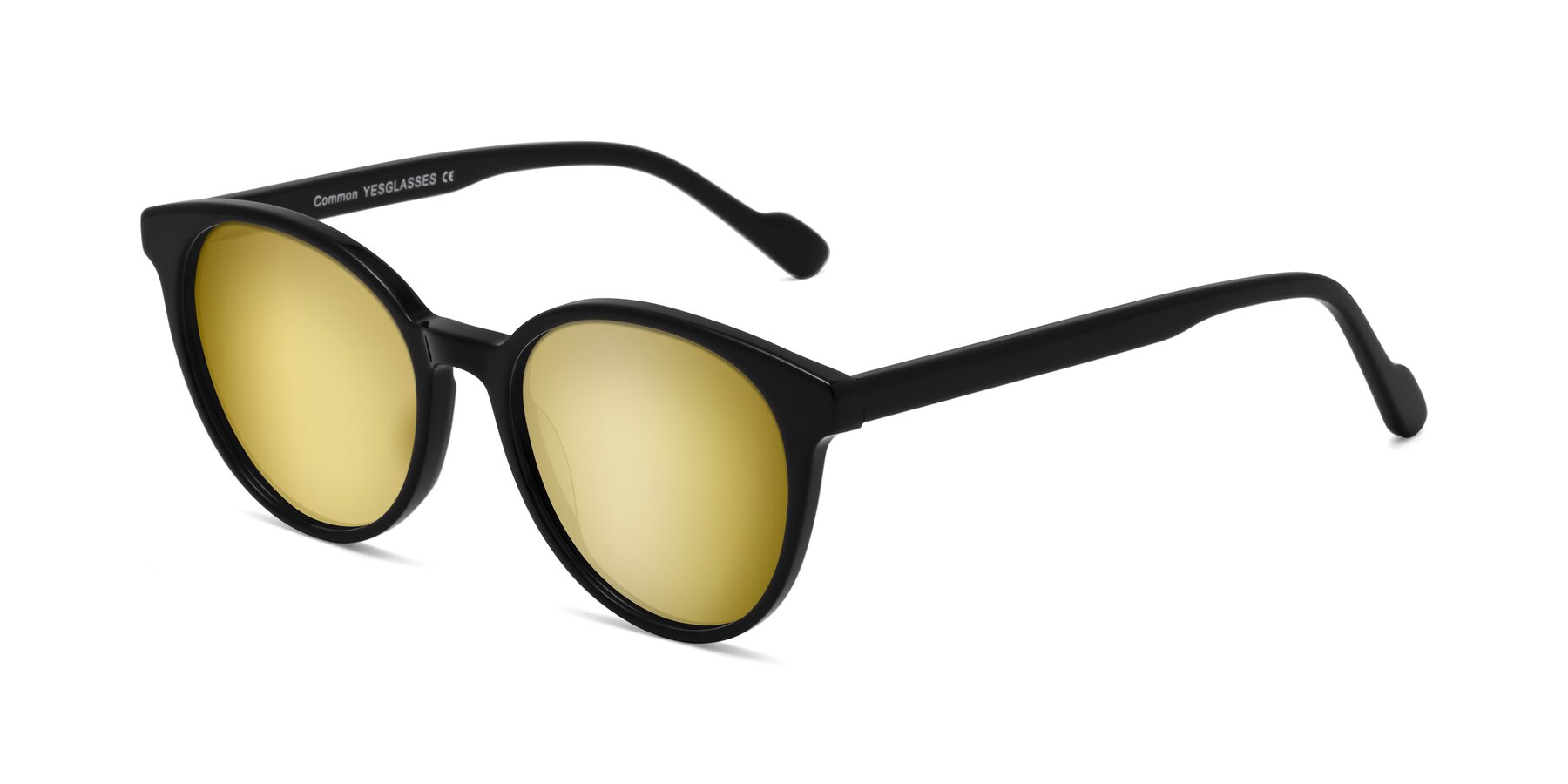 Angle of Common in Black with Gold Mirrored Lenses