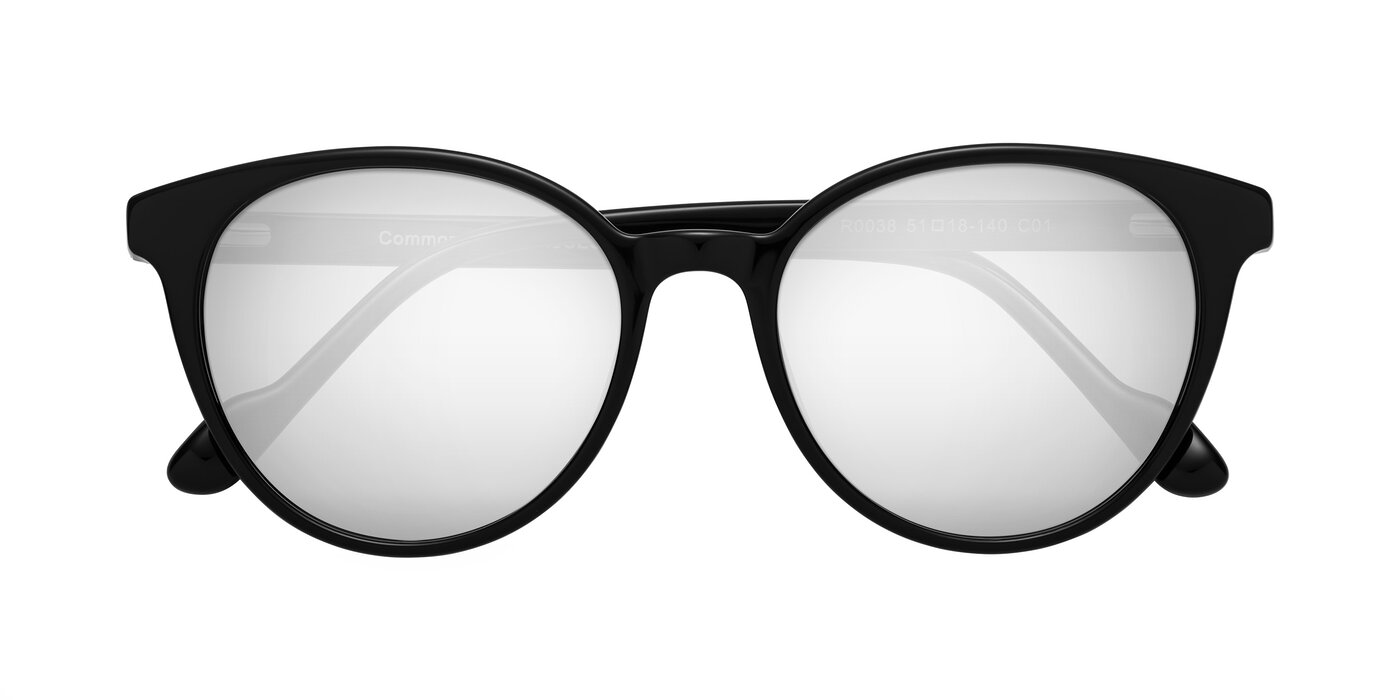 Common - Black Flash Mirrored Sunglasses