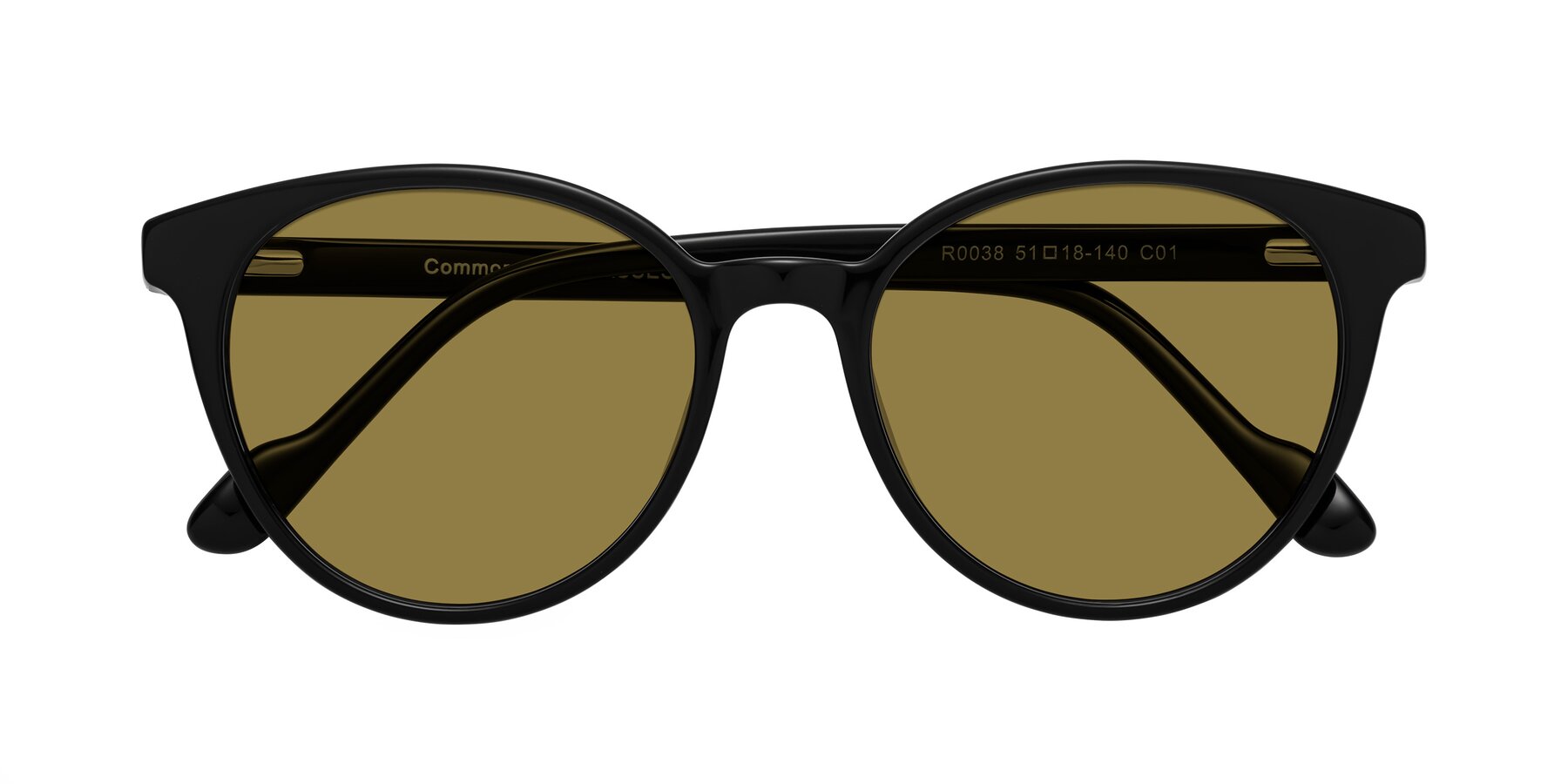 Folded Front of Common in Black with Brown Polarized Lenses