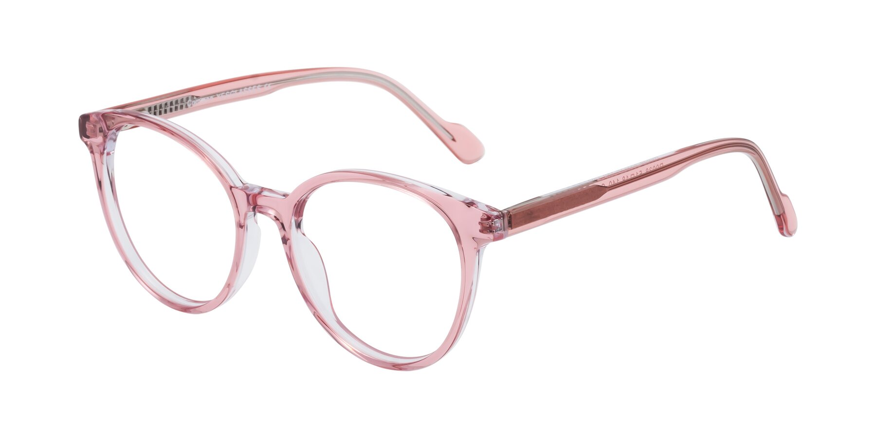 Angle of Common in Pink with Clear Eyeglass Lenses