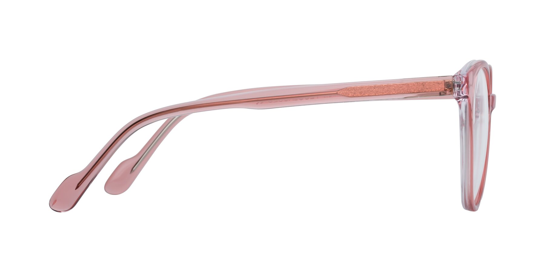 Side of Common in Pink with Clear Eyeglass Lenses