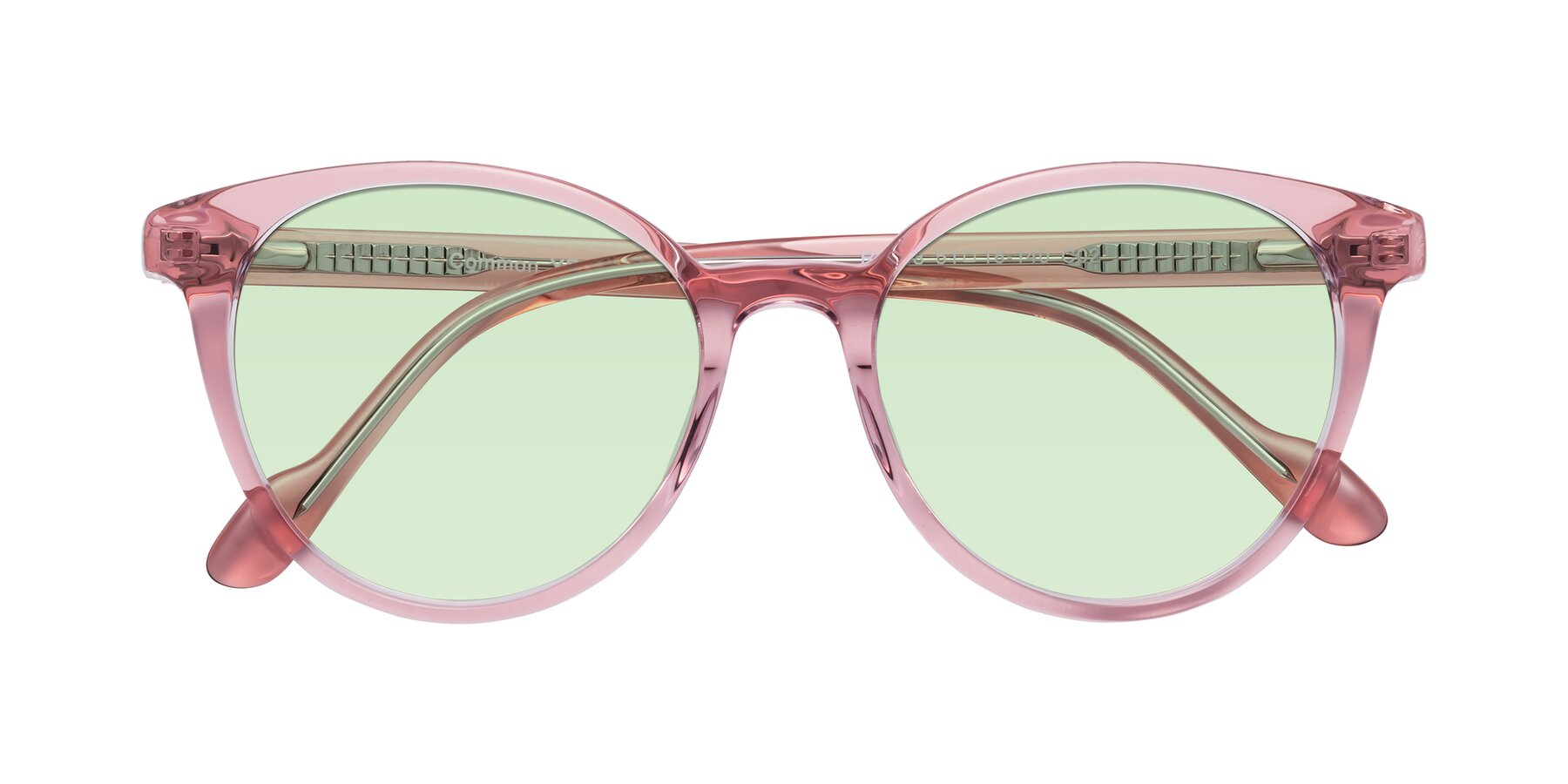 Folded Front of Common in Pink with Light Green Tinted Lenses