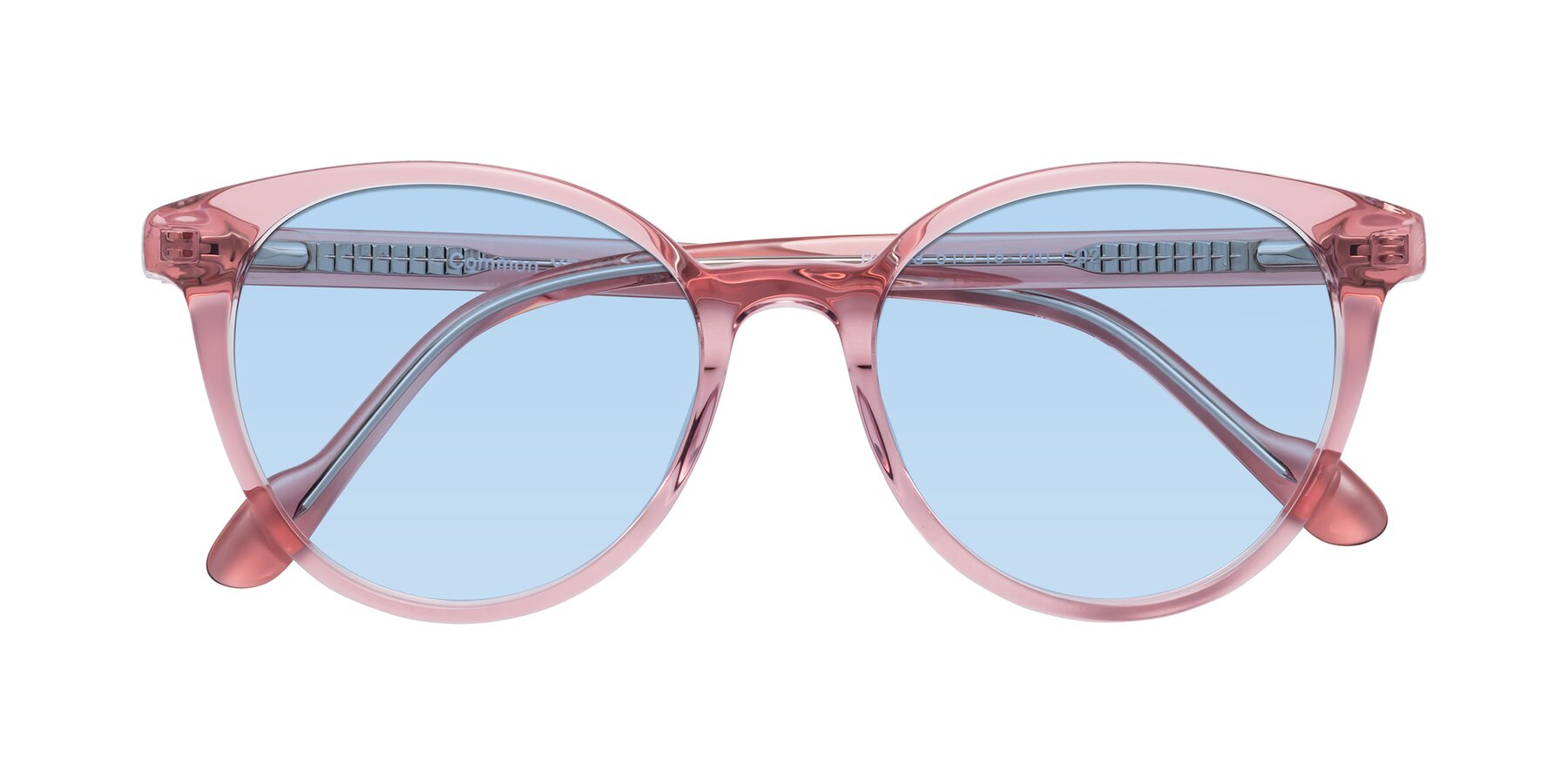 Folded Front of Common in Pink with Light Blue Tinted Lenses