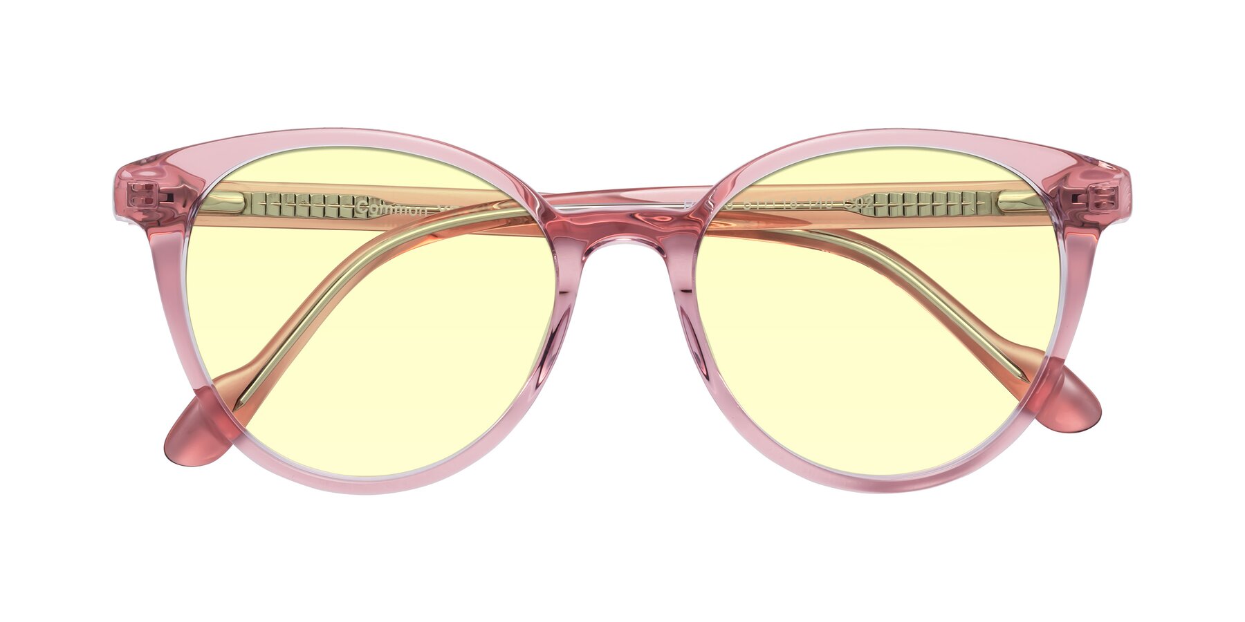 Folded Front of Common in Pink with Light Yellow Tinted Lenses