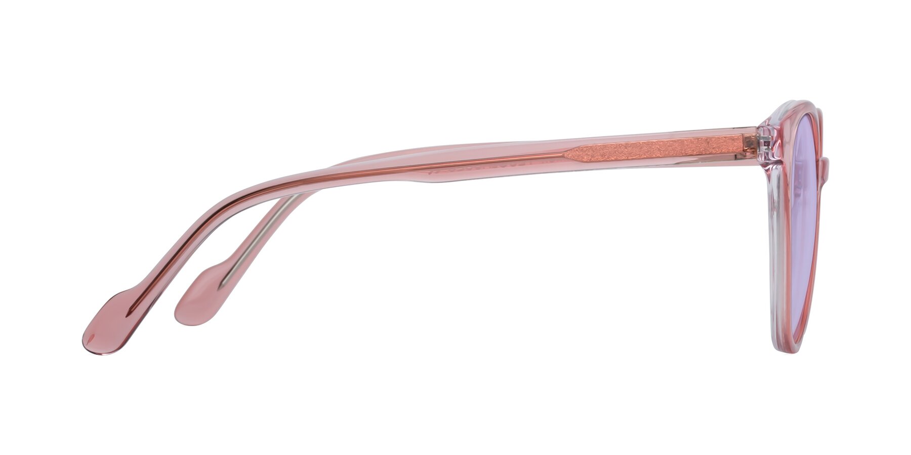 Side of Common in Pink with Light Purple Tinted Lenses