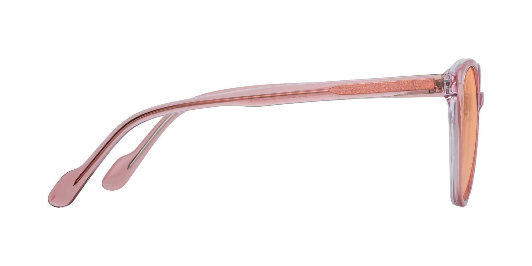 Side of Common in Pink with Light Orange Tinted Lenses