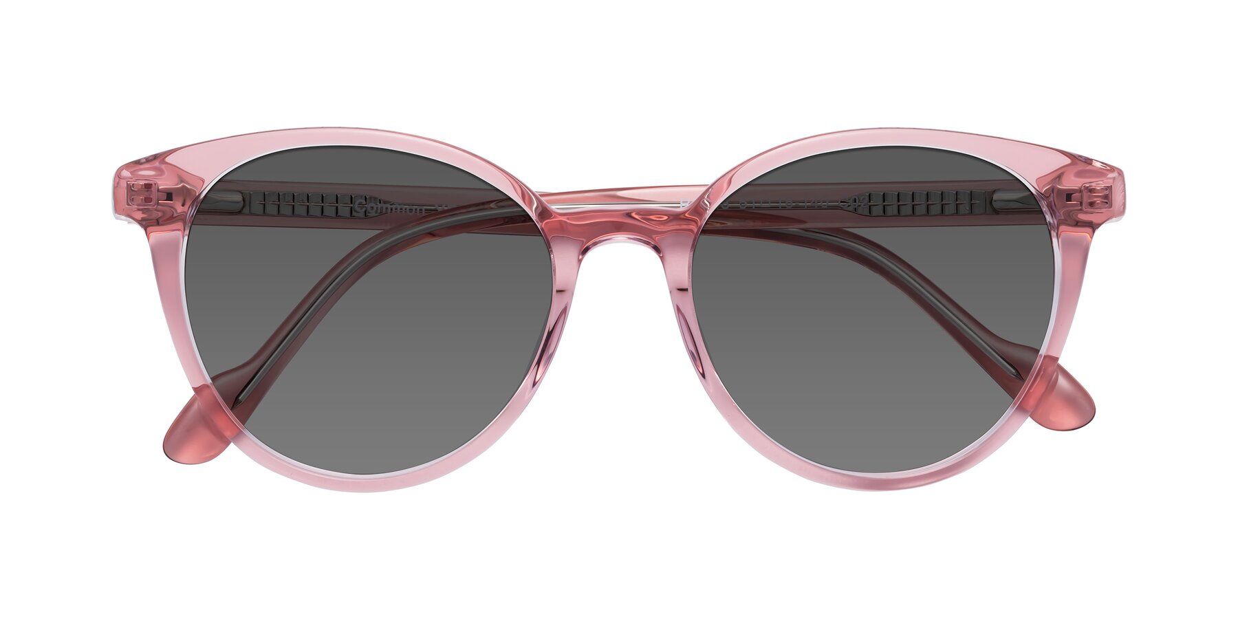 Folded Front of Common in Pink with Medium Gray Tinted Lenses