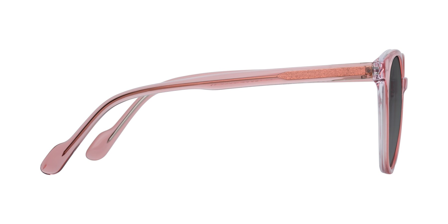 Side of Common in Pink with Medium Gray Tinted Lenses