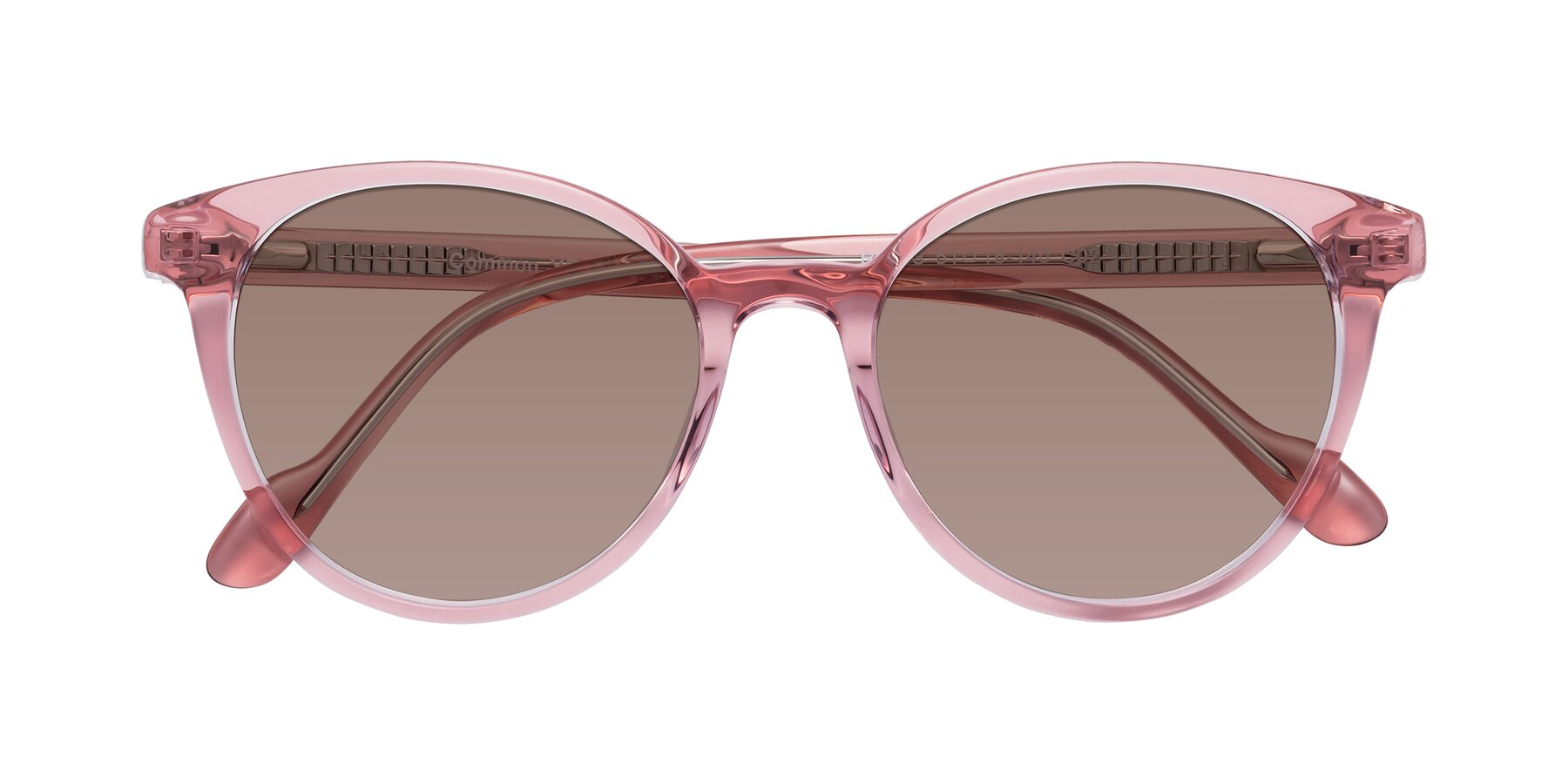 Folded Front of Common in Pink with Medium Brown Tinted Lenses