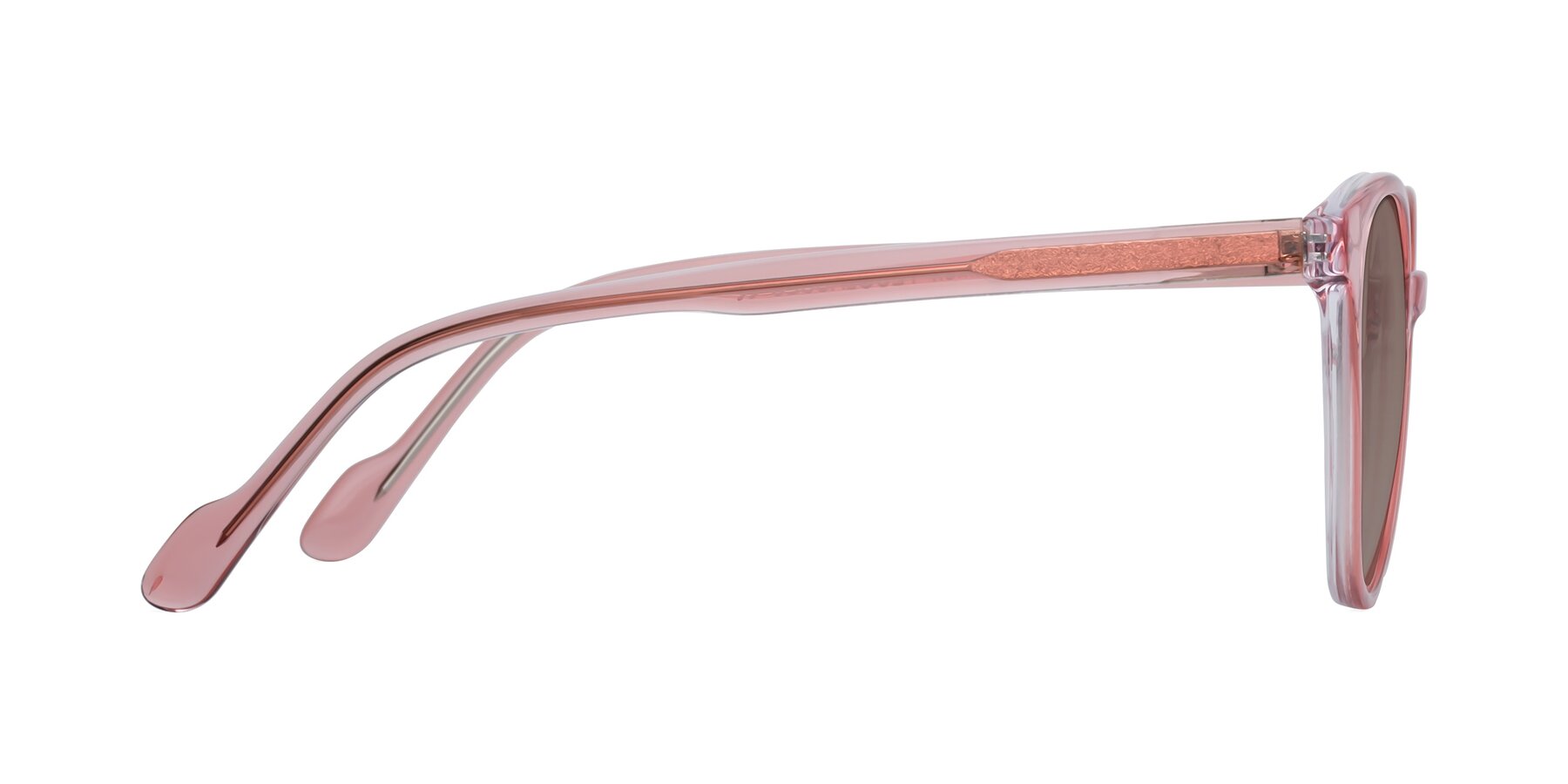 Side of Common in Pink with Medium Brown Tinted Lenses