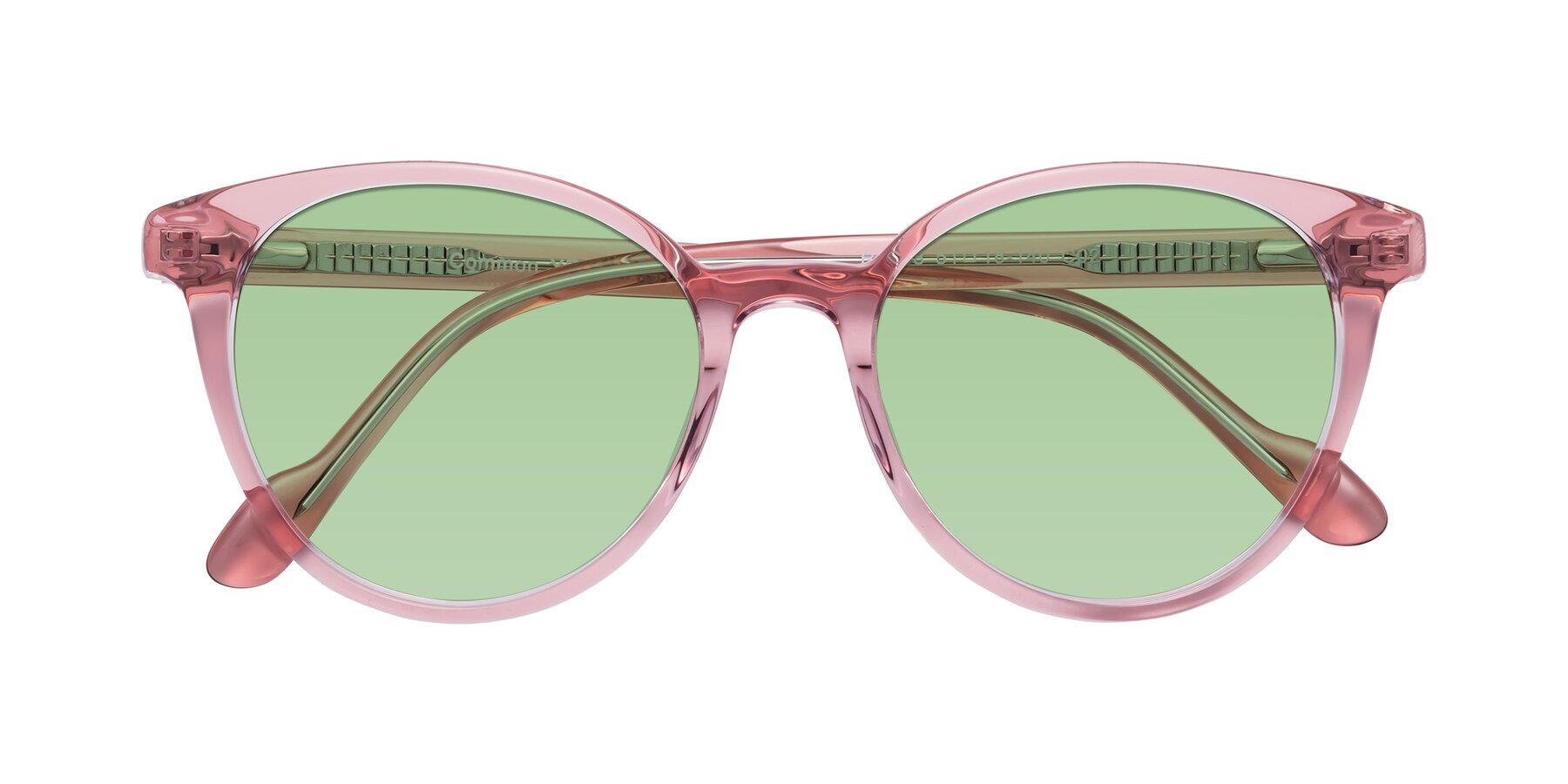 Folded Front of Common in Pink with Medium Green Tinted Lenses