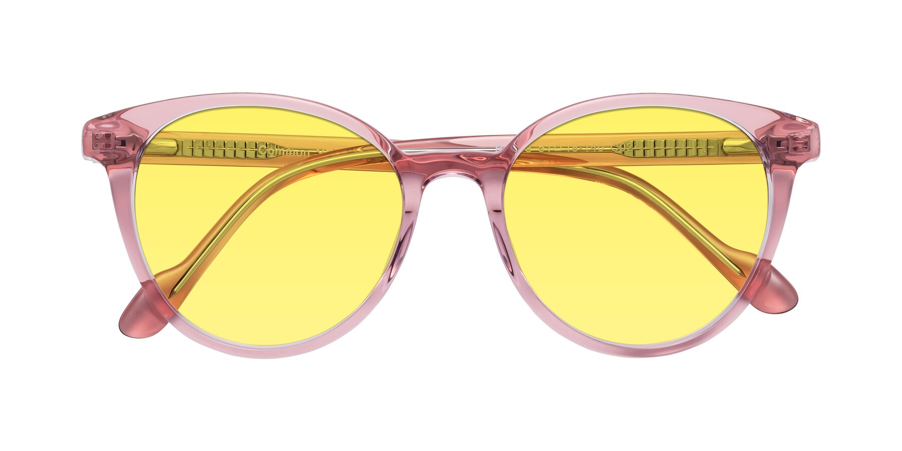 Folded Front of Common in Pink with Medium Yellow Tinted Lenses