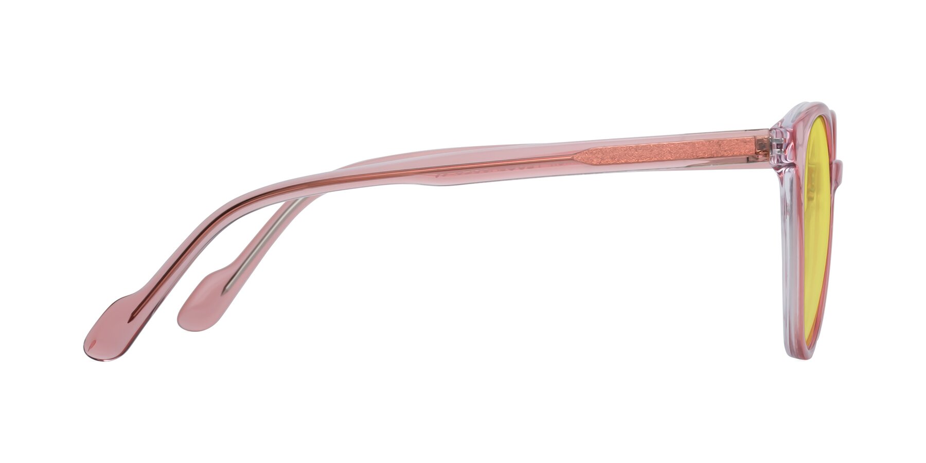 Side of Common in Pink with Medium Yellow Tinted Lenses